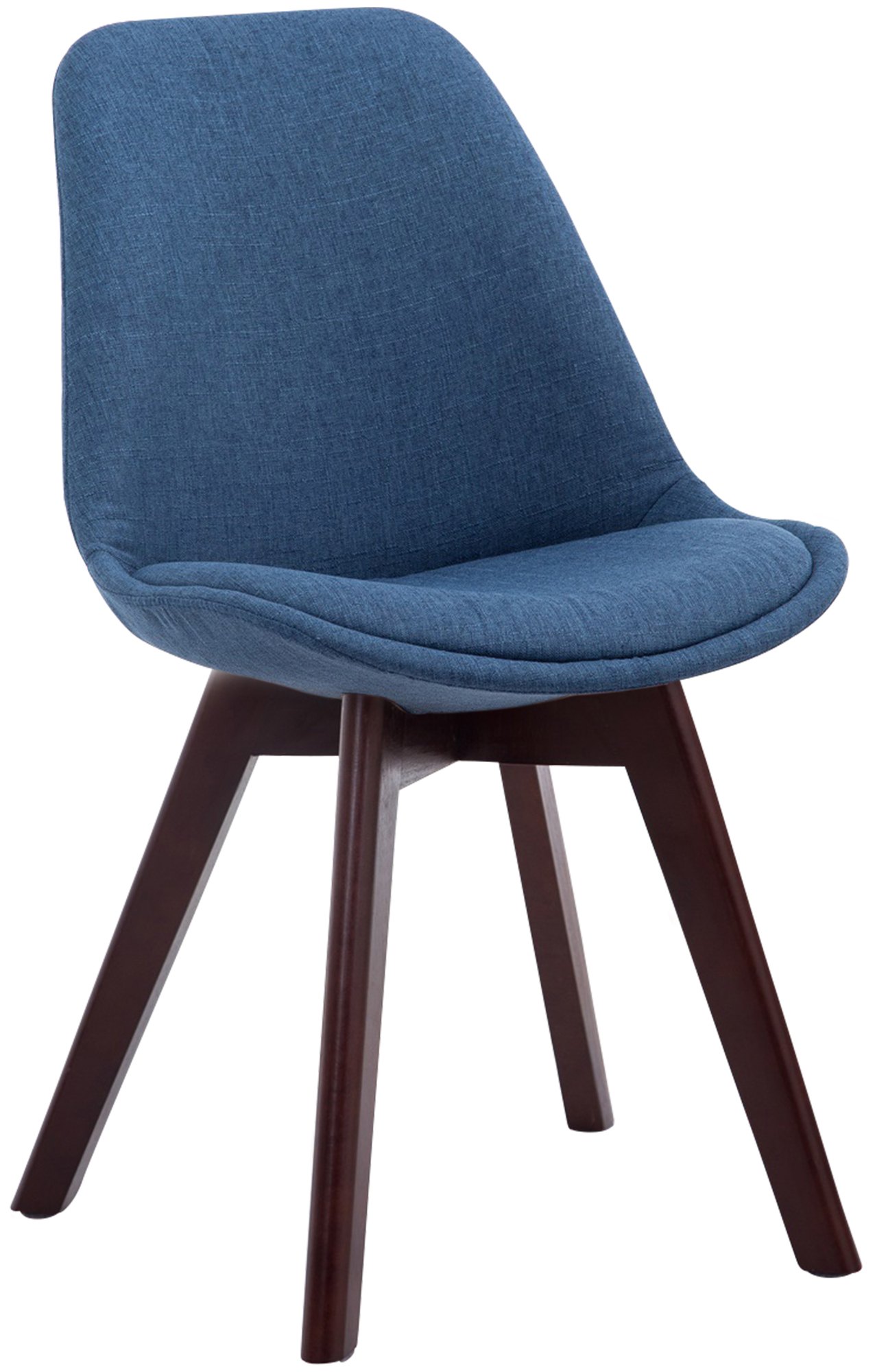 Besucherstuhl Borneo V2 Walnuss Stoff, blau