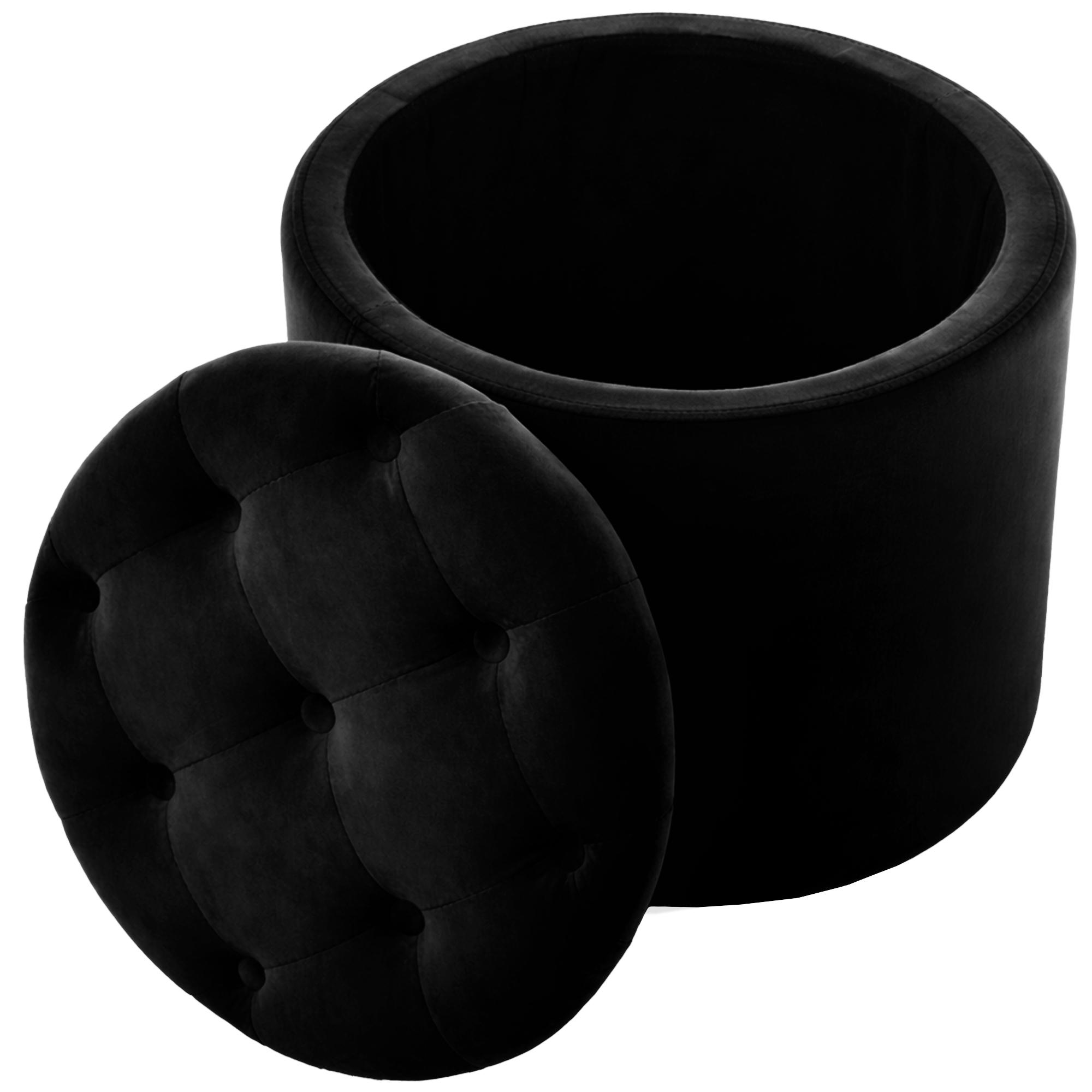 Sitzhocker Pantin Samt, schwarz