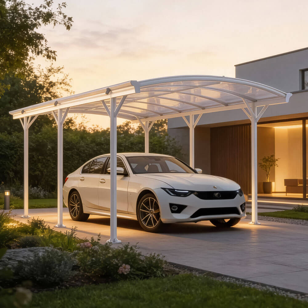Design Carport FALO - 505 x 300 cm Weiß