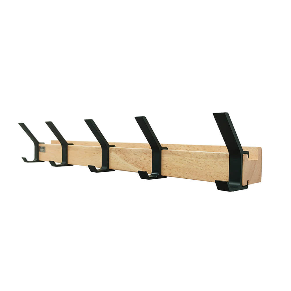 Garderobenleiste inkl. Haken, Magnete und Bilderregal STRIPE - 5 x Haken