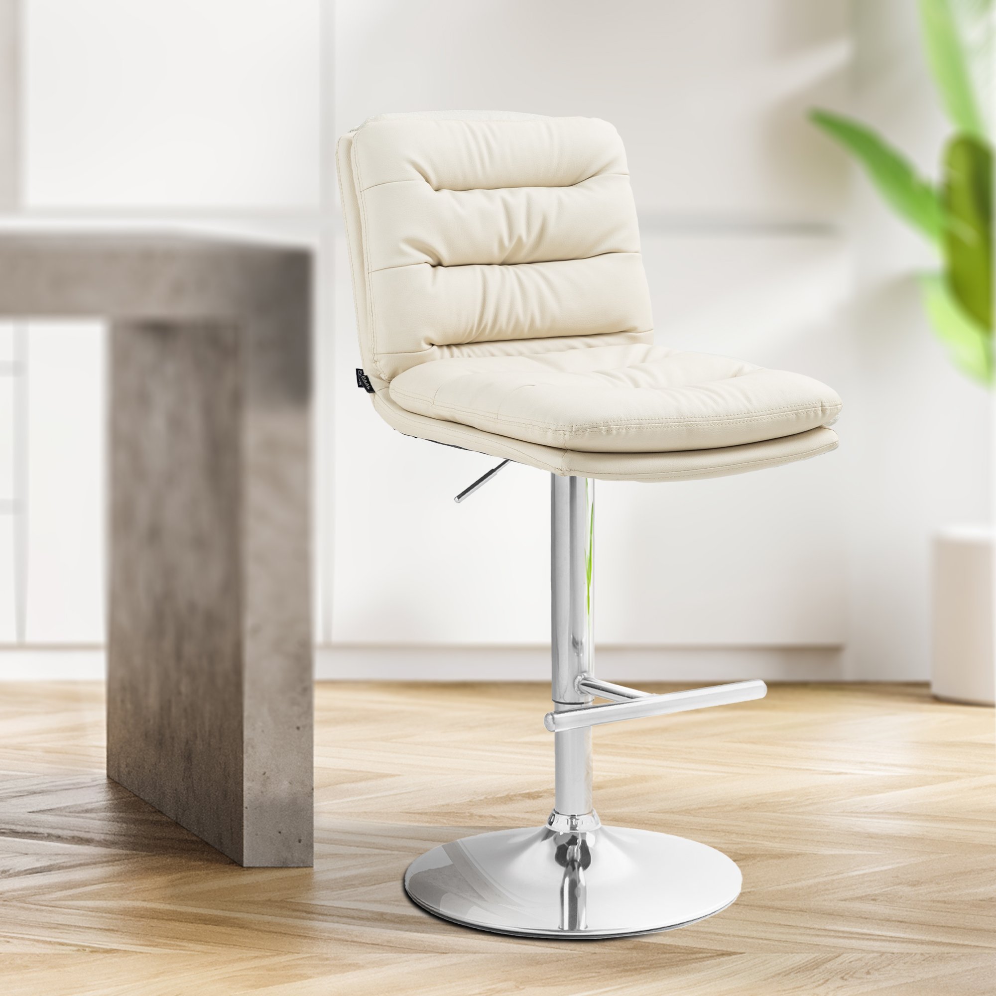 Barhocker Damar Kunstleder chrom, creme