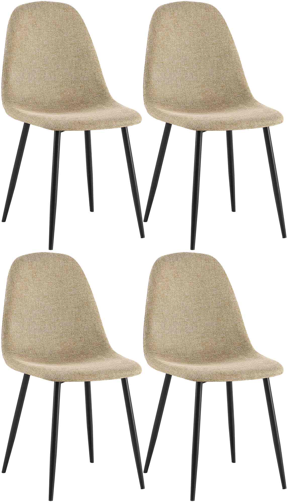 4er Set Esszimmerstühle Napier Stoff, taupe