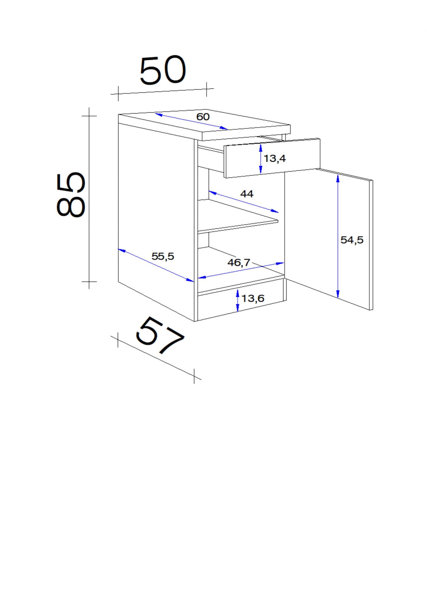 Unterschrank CARA 50x85 cm