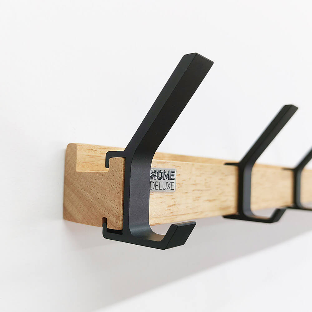 Garderobenleiste inkl. Haken, Magnete und Bilderregal STRIPE - 5 x Haken