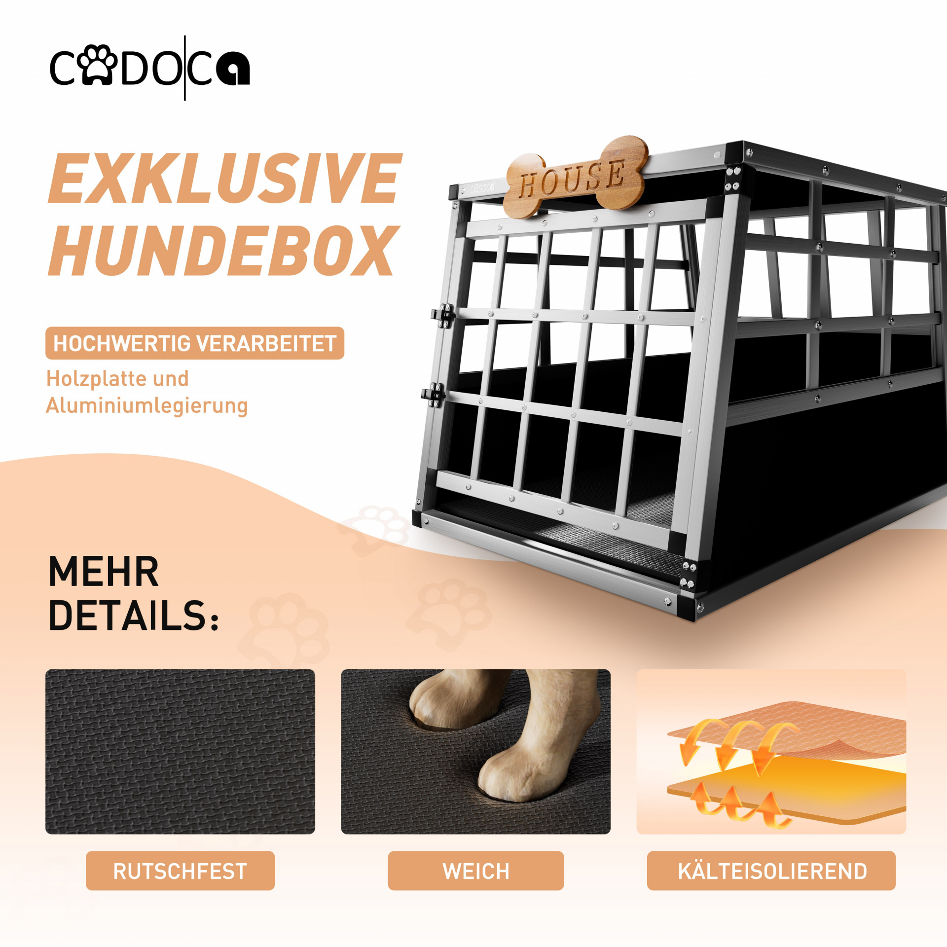 Hundetransportbox M Alu 70x54x51cm