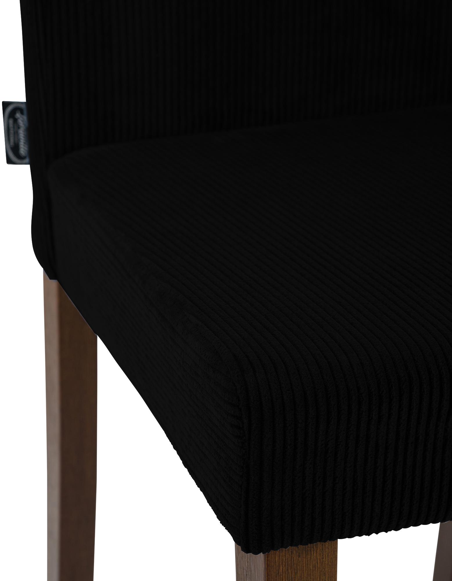 2er Set Esszimmerstuhl Ina Cord antik dunkel, schwarz