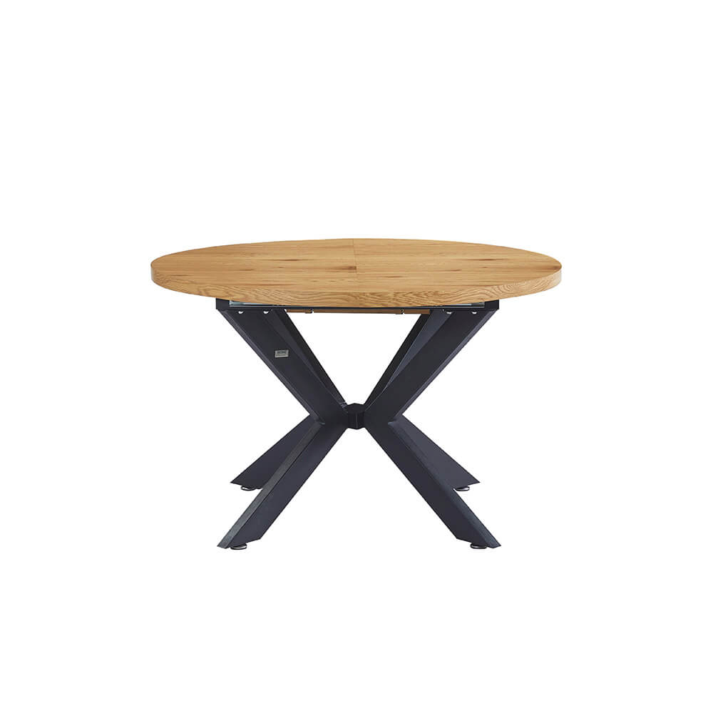 Esstisch Rund Ausziehbar AVENTURA inkl. Sternfuß - 120-160 x 120 cm Light Oak