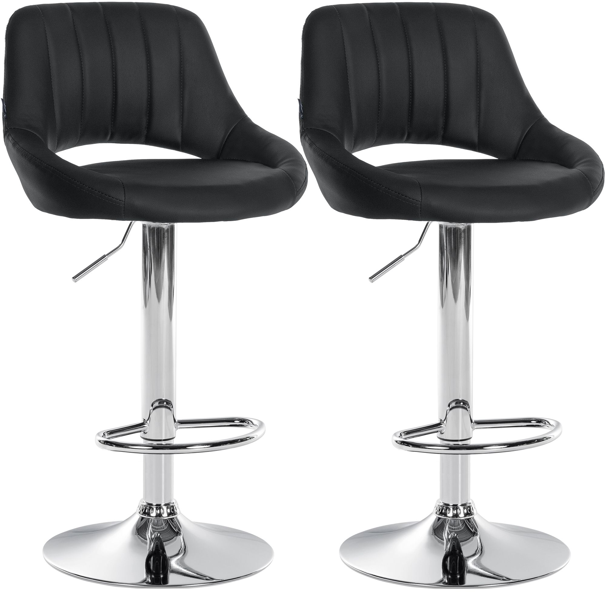 2er Set Barhocker Milet Kunstleder C, schwarz