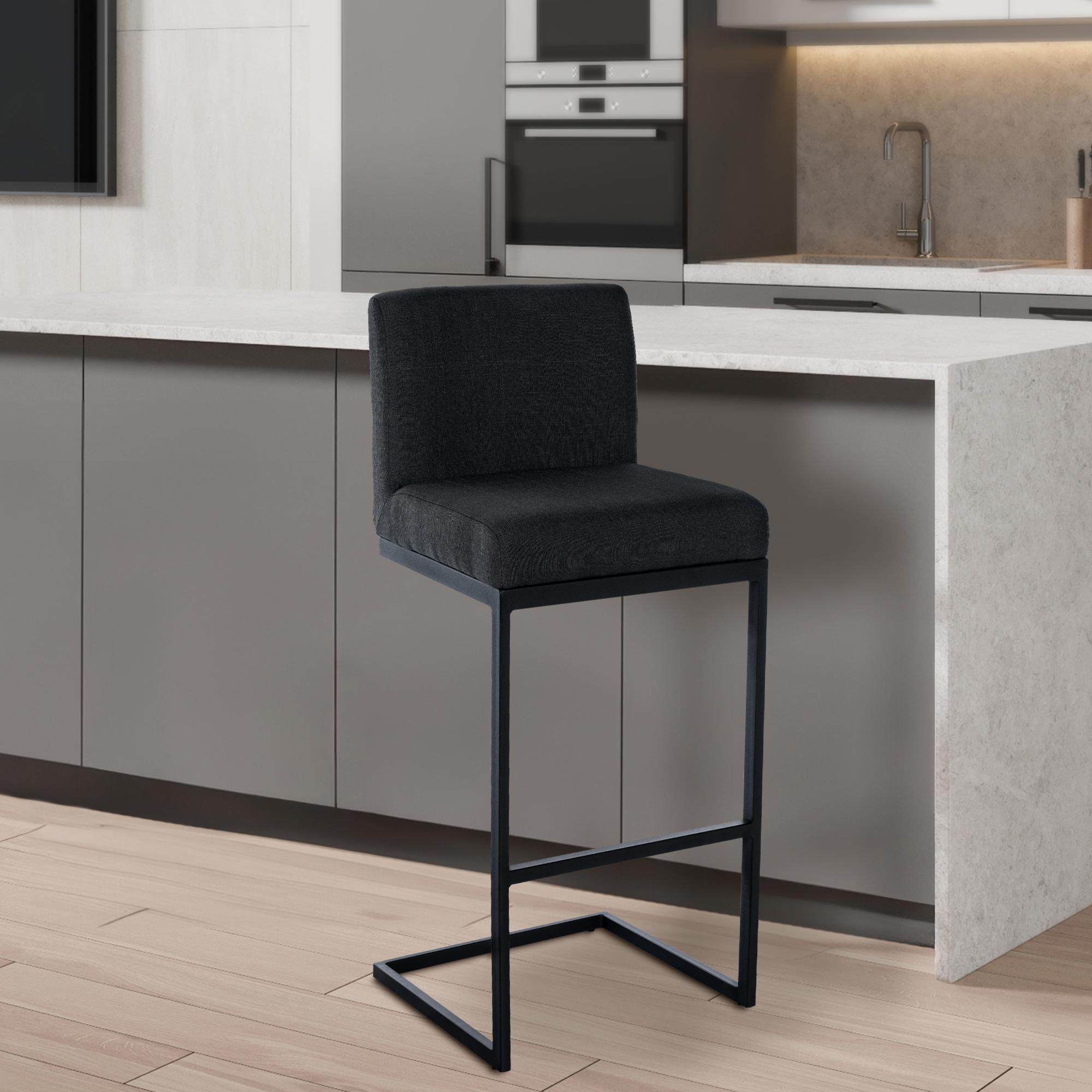 Barhocker Hopewell Stoff B, dunkelgrau
