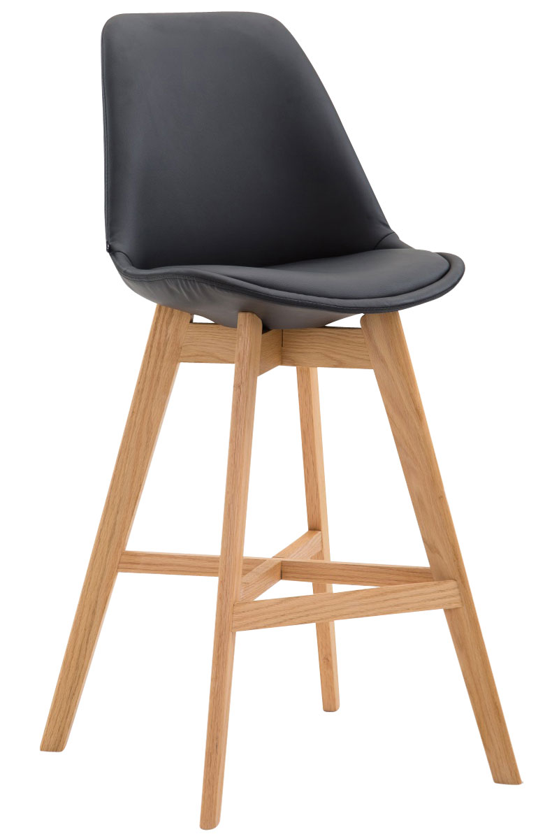 Barhocker Cannes Kunstleder Natura, schwarz