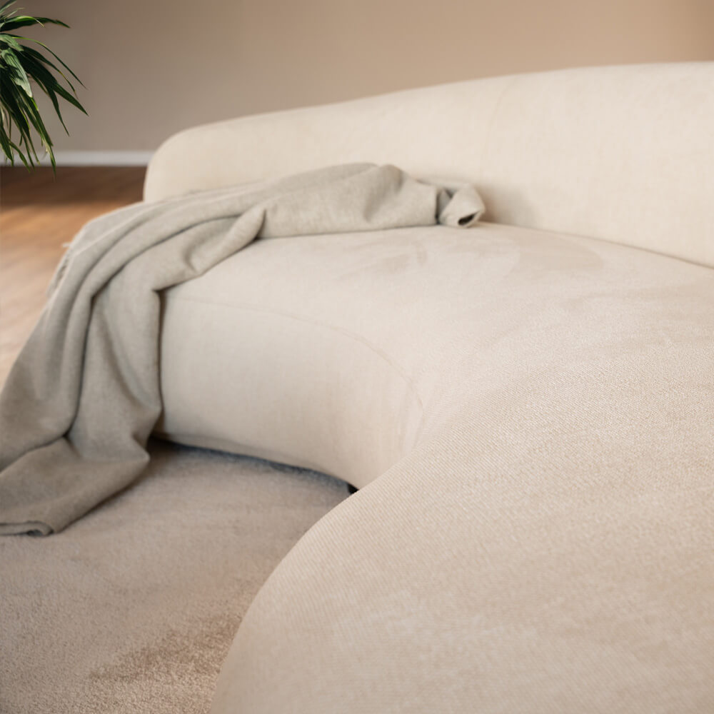 Sofa CASARA Webstoff Beige - 258 x 128 x 72 cm