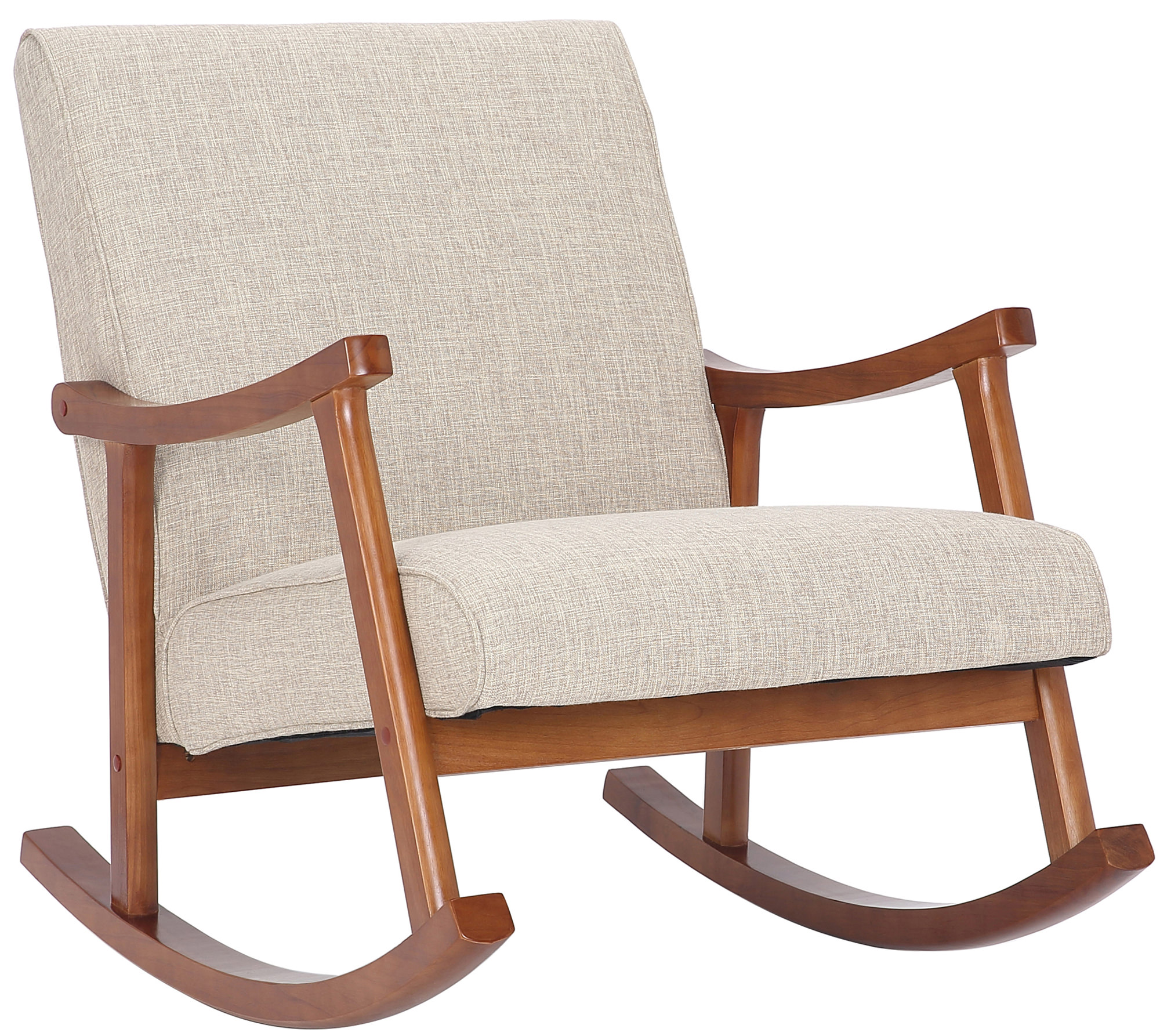 Schaukelstuhl Morelia Stoff walnuss, creme