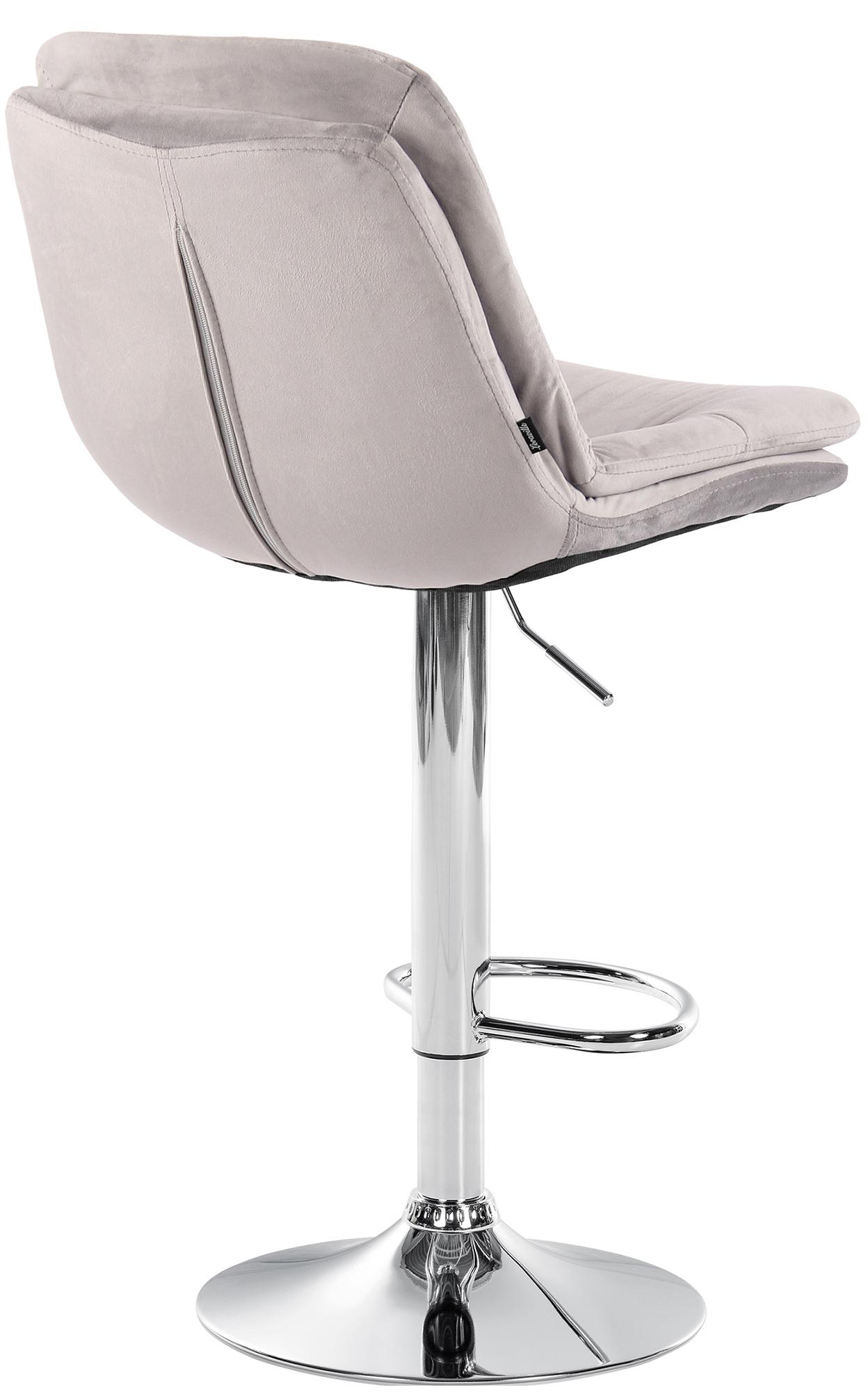 Barhocker Laurel Samt chrom, grau