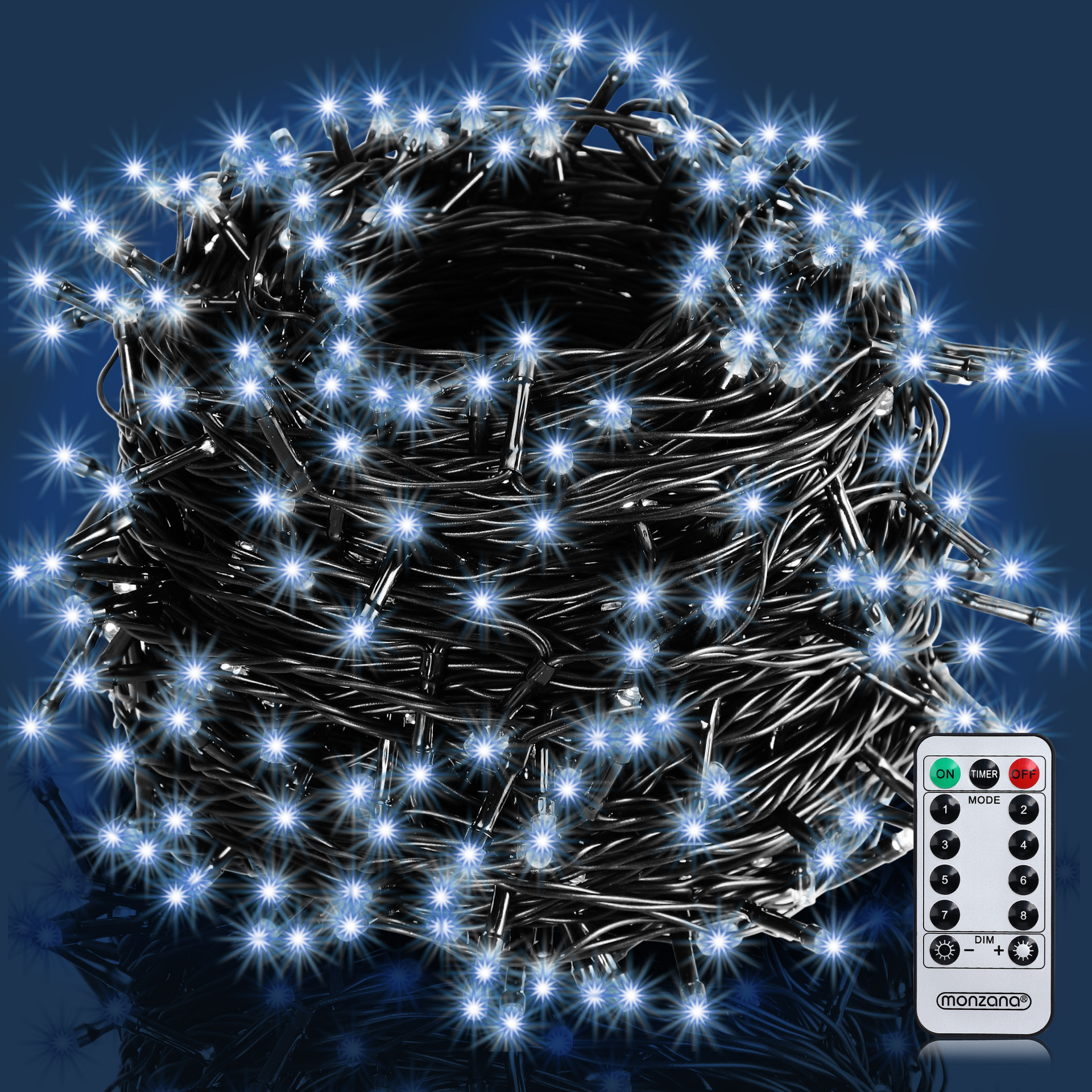 Lichterkette Weihnachten Kaltweiß 20m Fernbedienung
