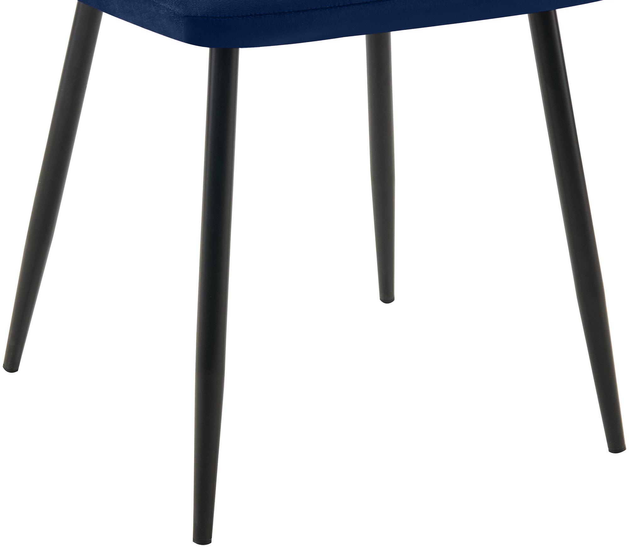 4er Set Esszimmerstuhl Tilde Samt, blau