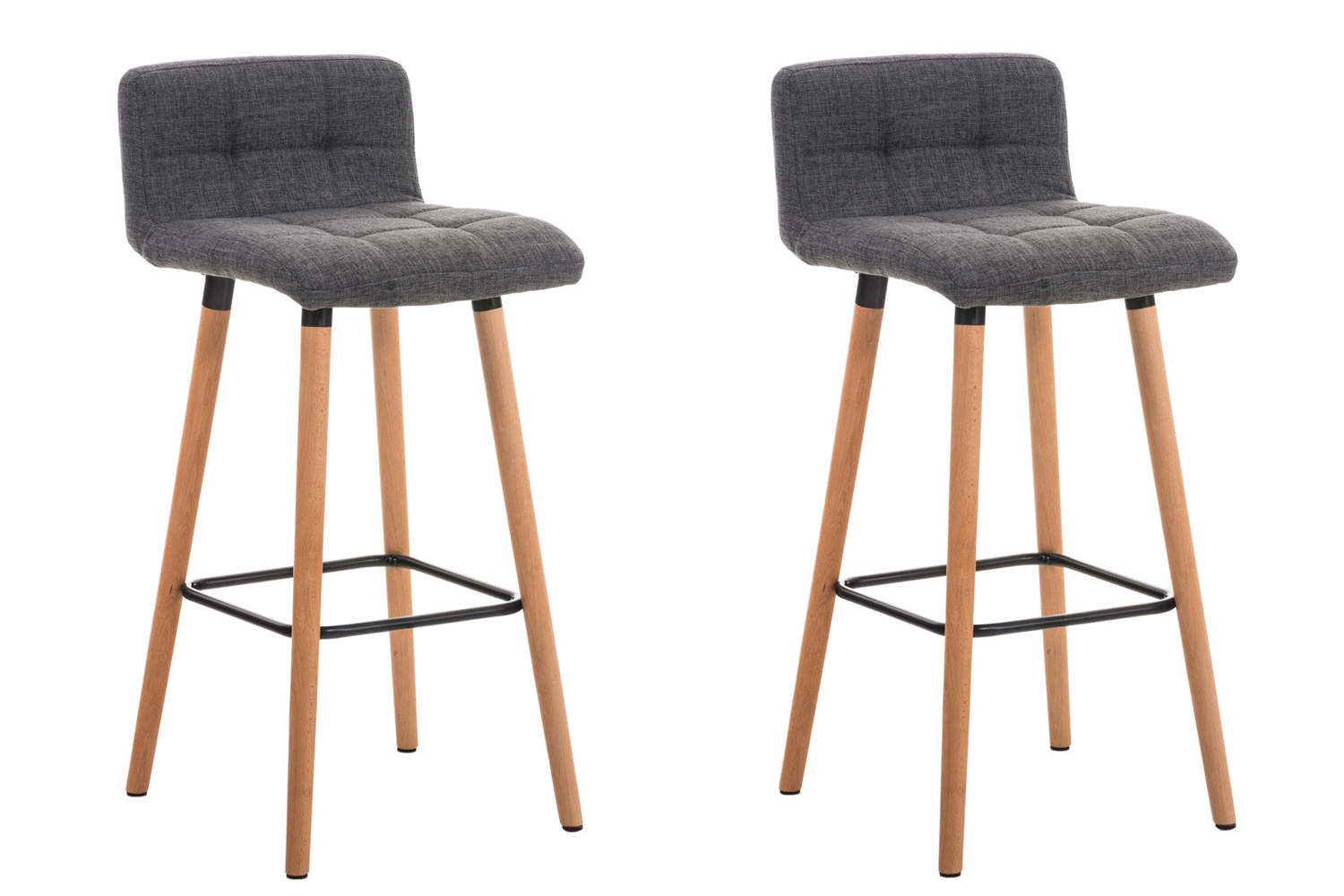 2er Set Barhocker Lincoln Stoff natura, hellgrau