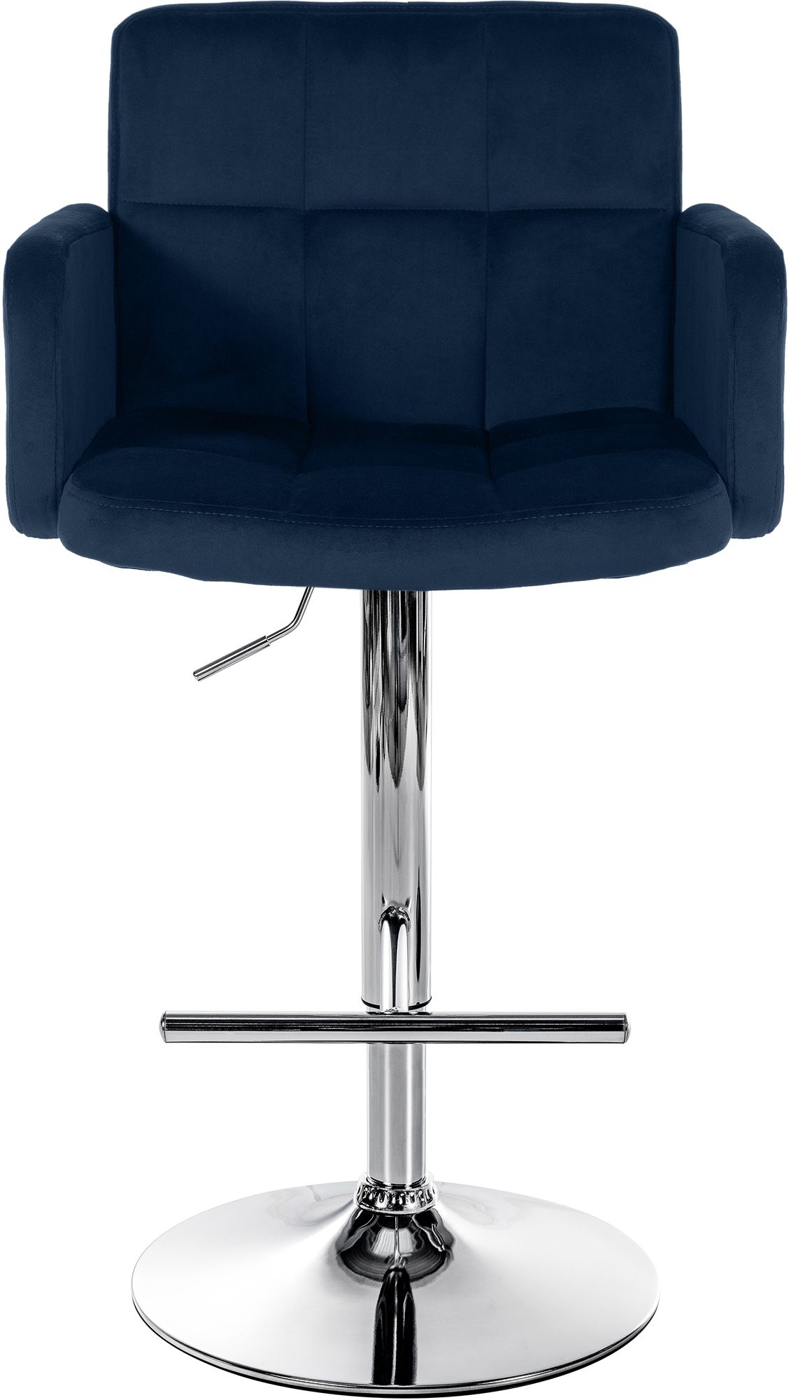 2er Set Barhocker Los Angeles Samt chrom, blau
