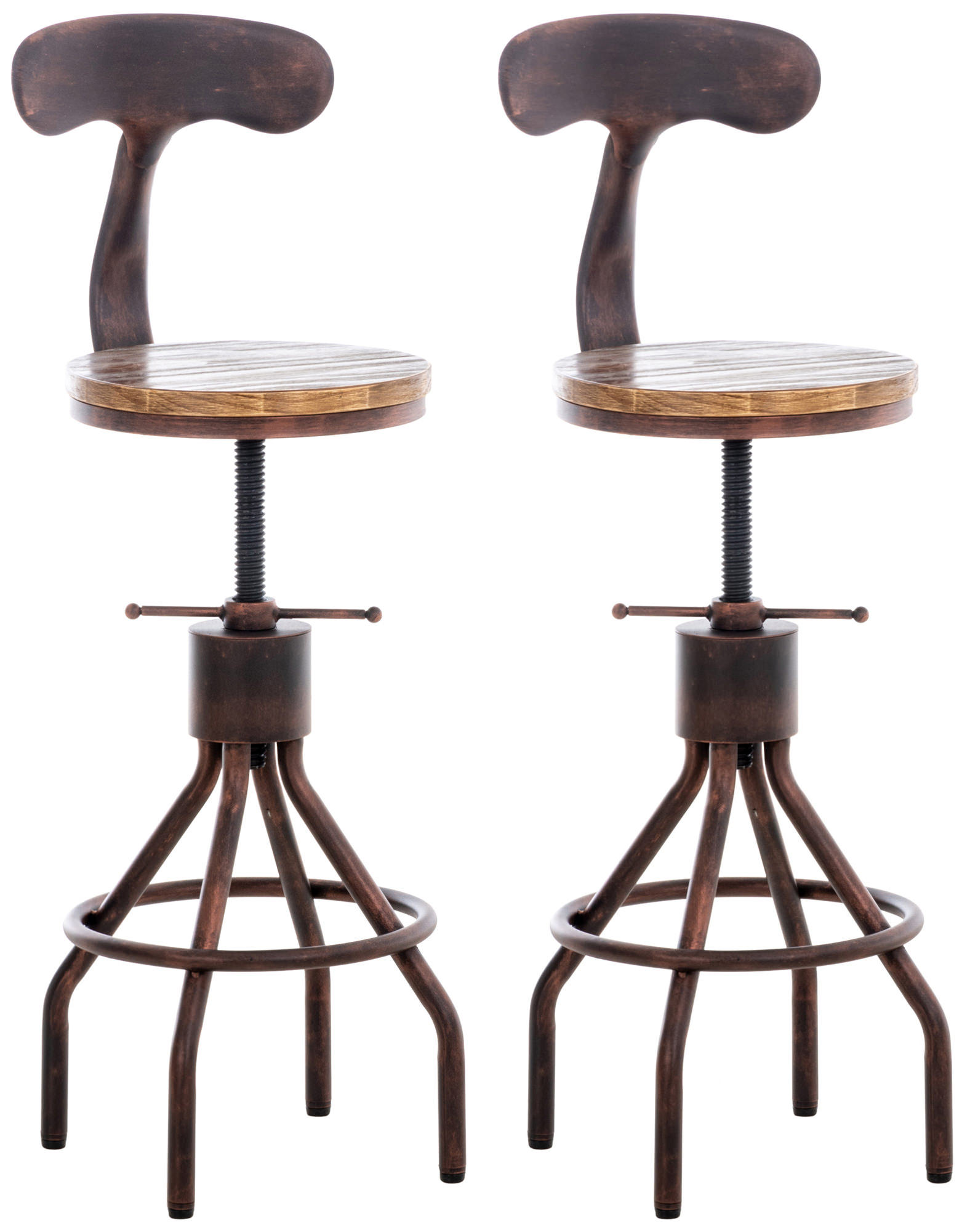 2er Set Barhocker Hanam, bronze