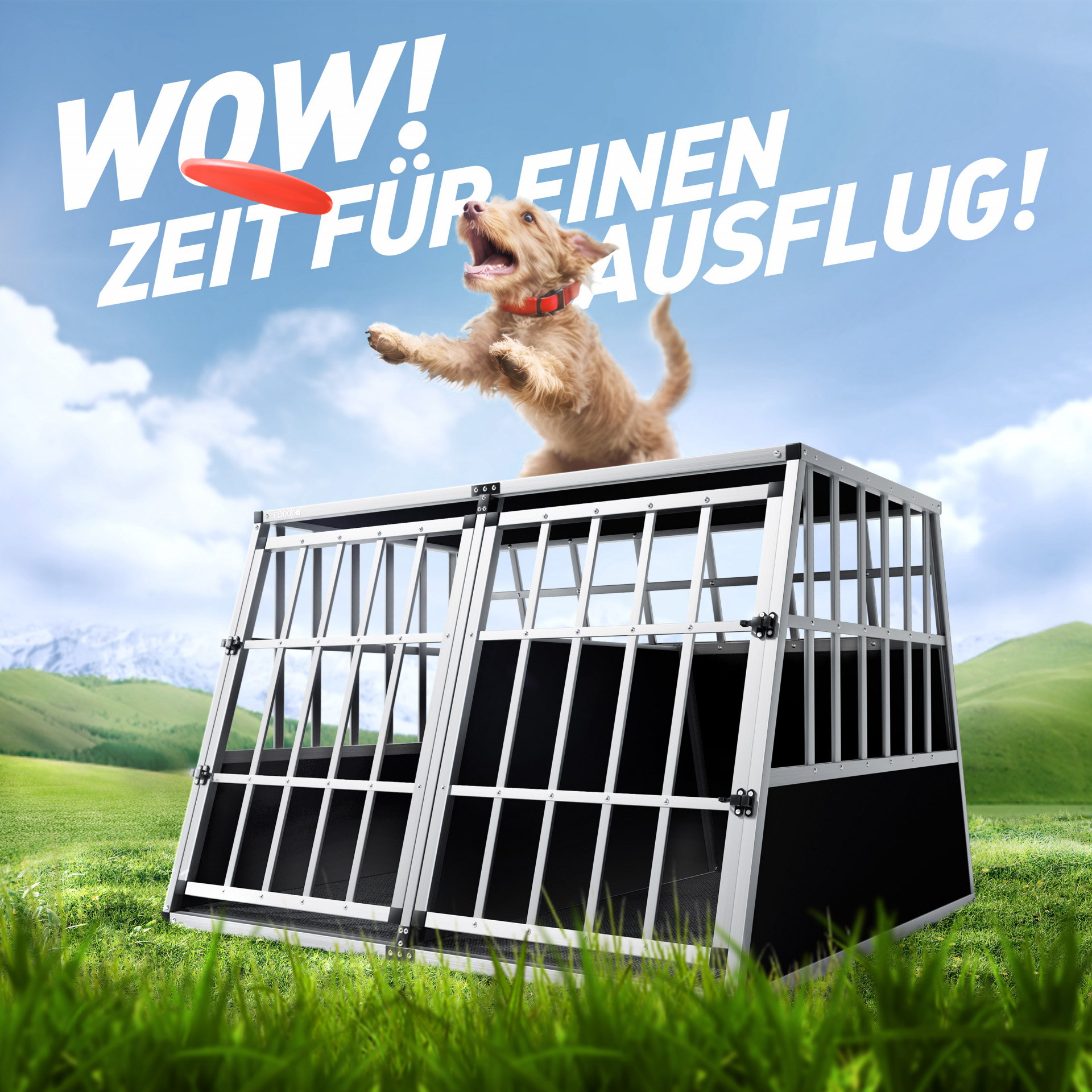 Hundetransportbox XXL 97x90x70cm Alu