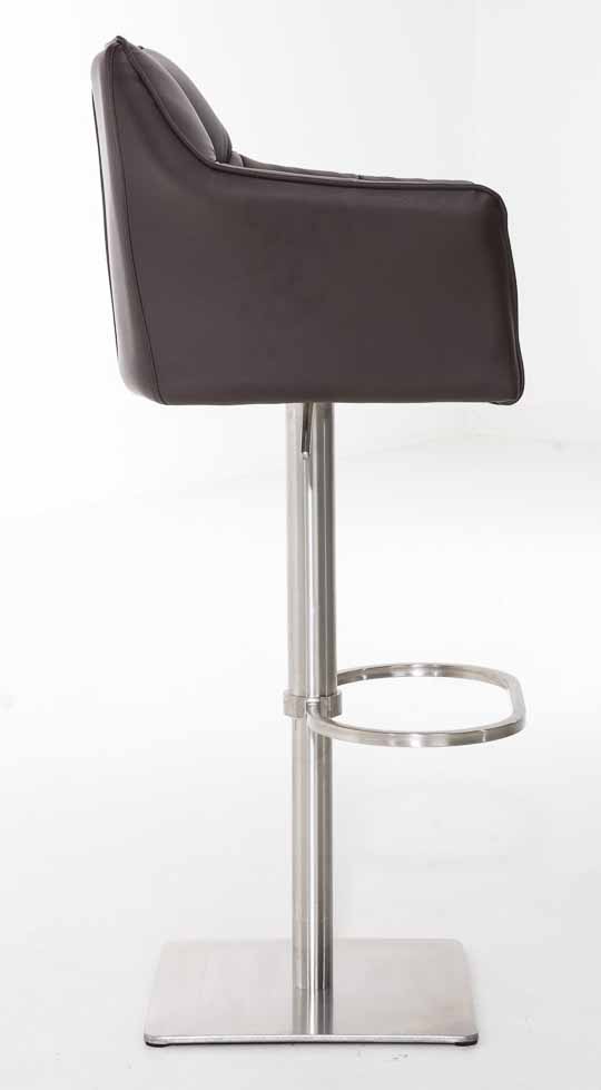 2er Set Barhocker Damaso Kunstleder edelstahl, braun