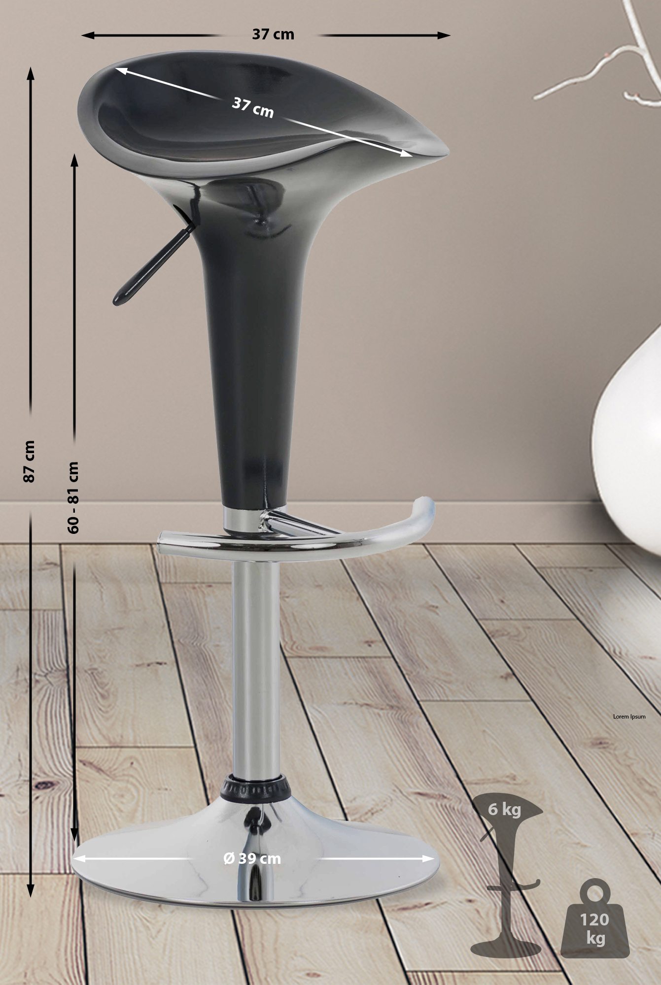 Barhocker Saddle, grau