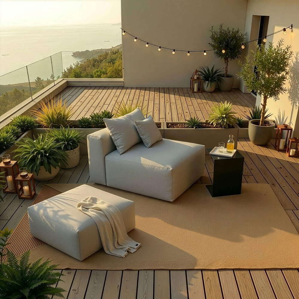 Modulares Outdoor Sofa ALAZIA Hellgrau - XS