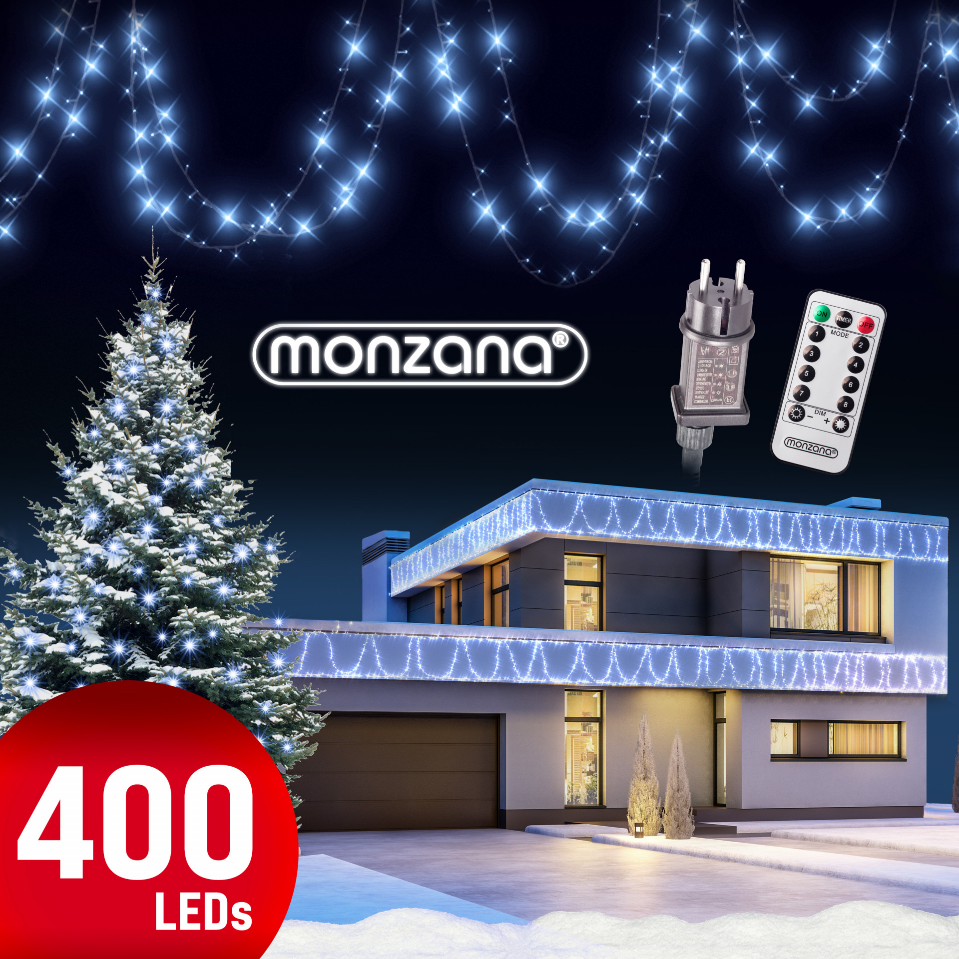 Lichterkette Weihnachten Kaltweiß 40m Fernbedienung