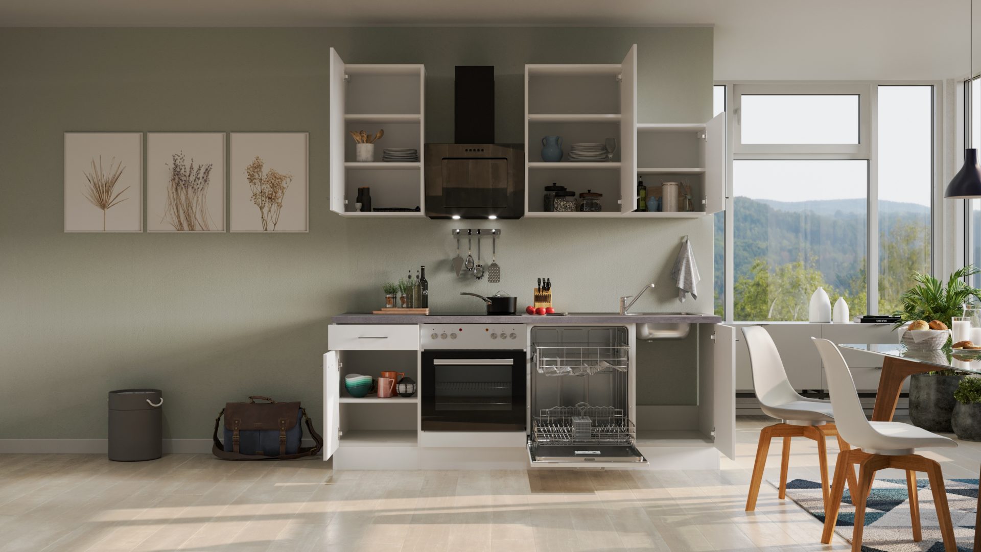 Küchenzeile VITA 220 cm mit E-Geräte