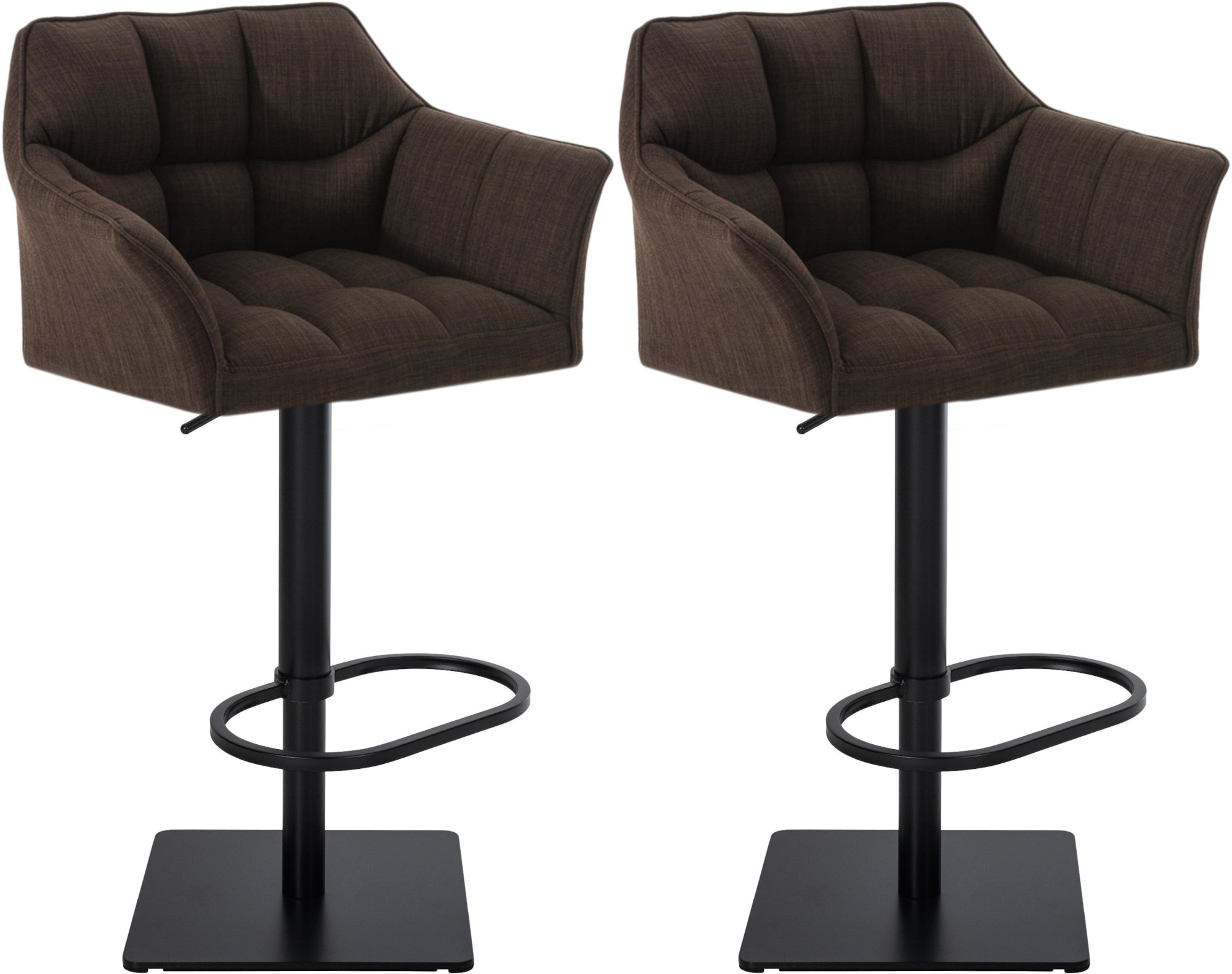2er Set Barhocker Damaso Stoff schwarz, braun