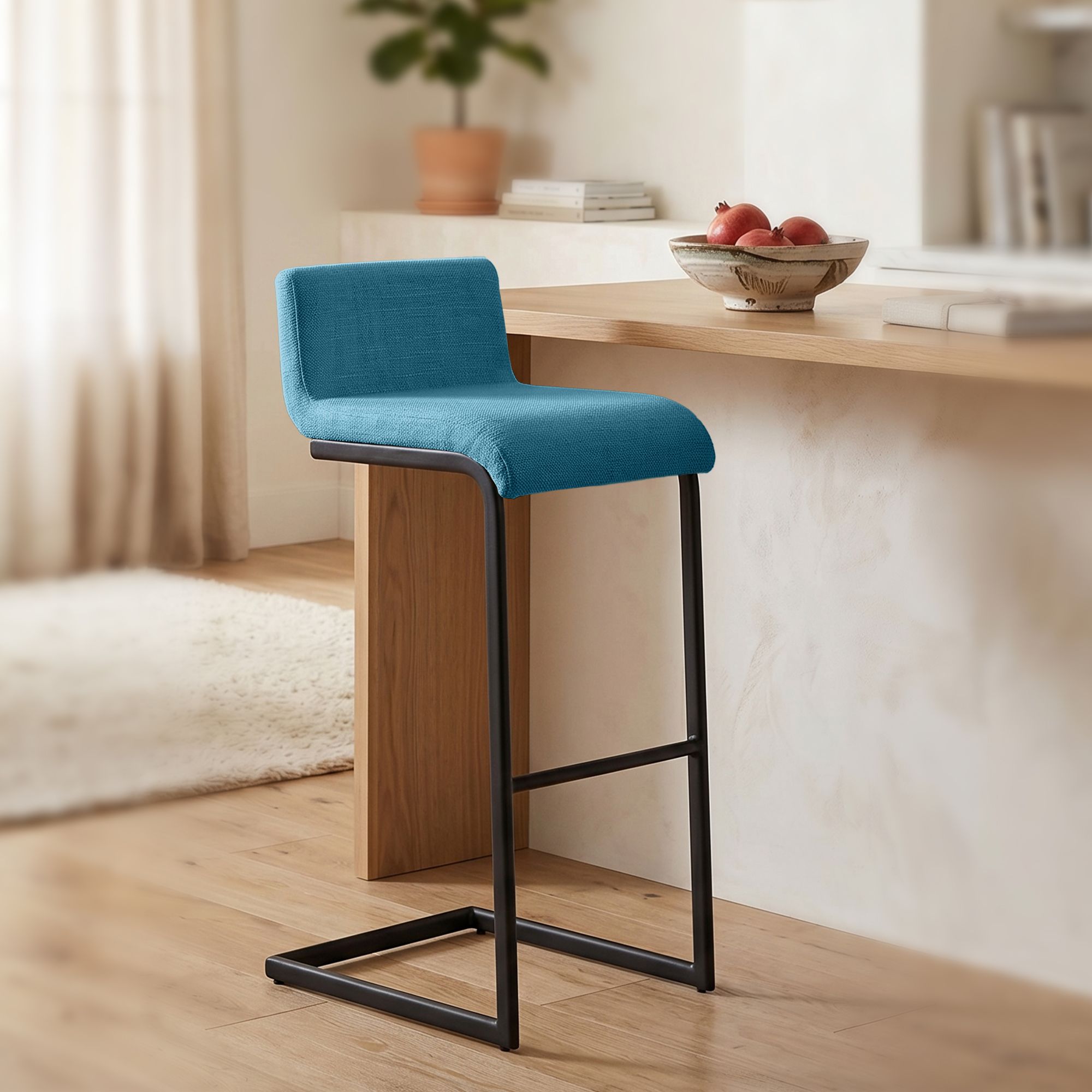 2er Set Barhocker Newport B Stoff, blau