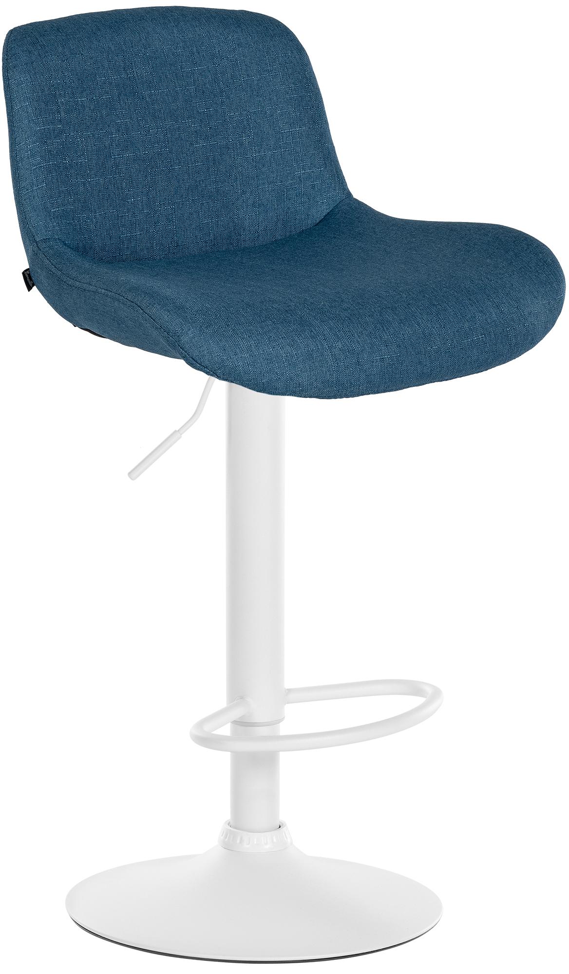 Barhocker Solon Weiß Stoff, blau