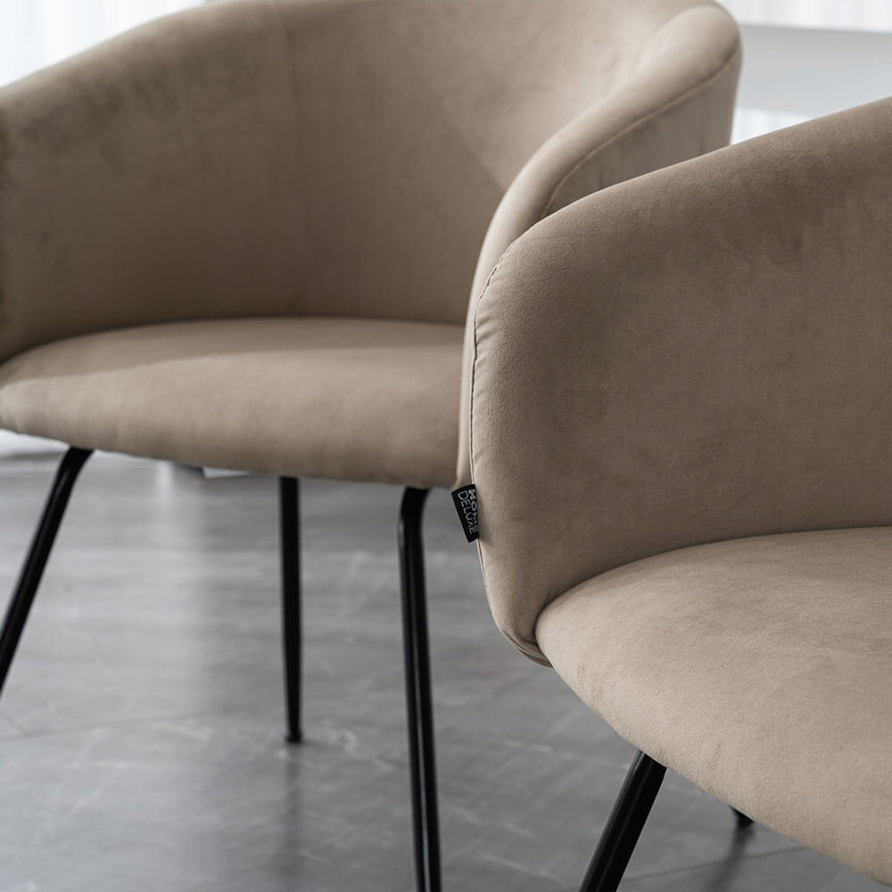 Esszimmerstuhl Samt mit Armlehne ARIA - 3er Set Beige