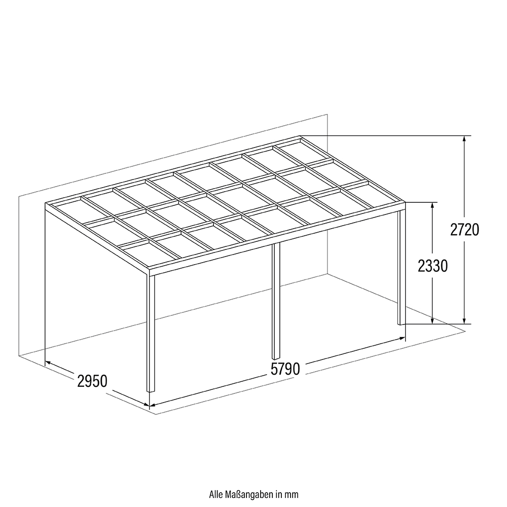 Terrassenüberdachung SOLIS DELUXE - 579 x 295 x cm Weiß