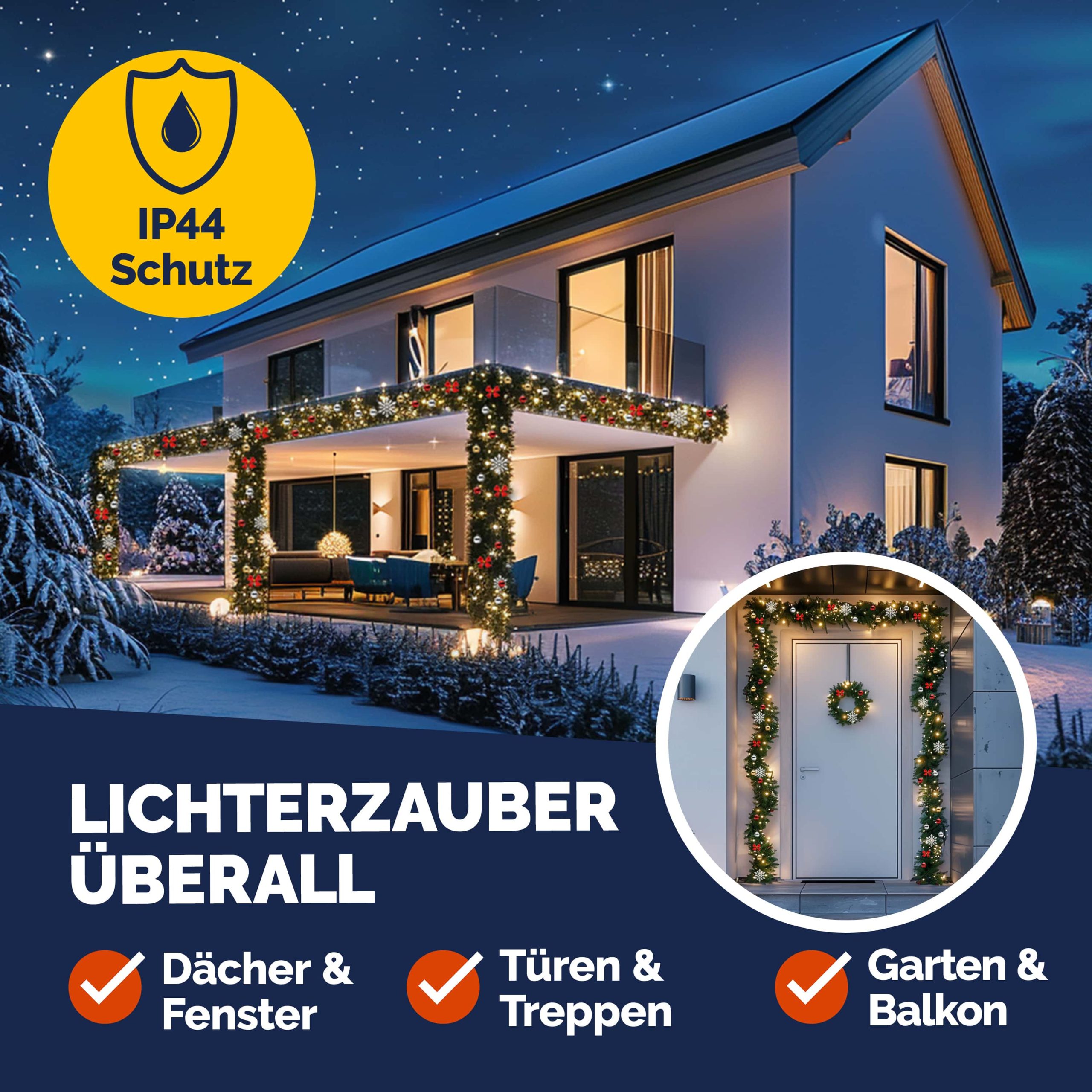Weihnachtsgirlande 5m geschmückt inkl Fernbedienung