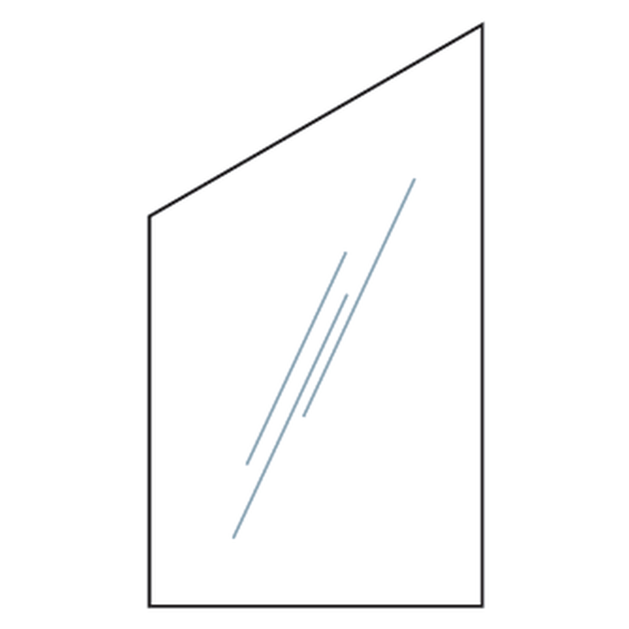 VETRO Glasscheibe ECKE beidseitig, B 1030 x H 1200/1800 mm, Klarglas