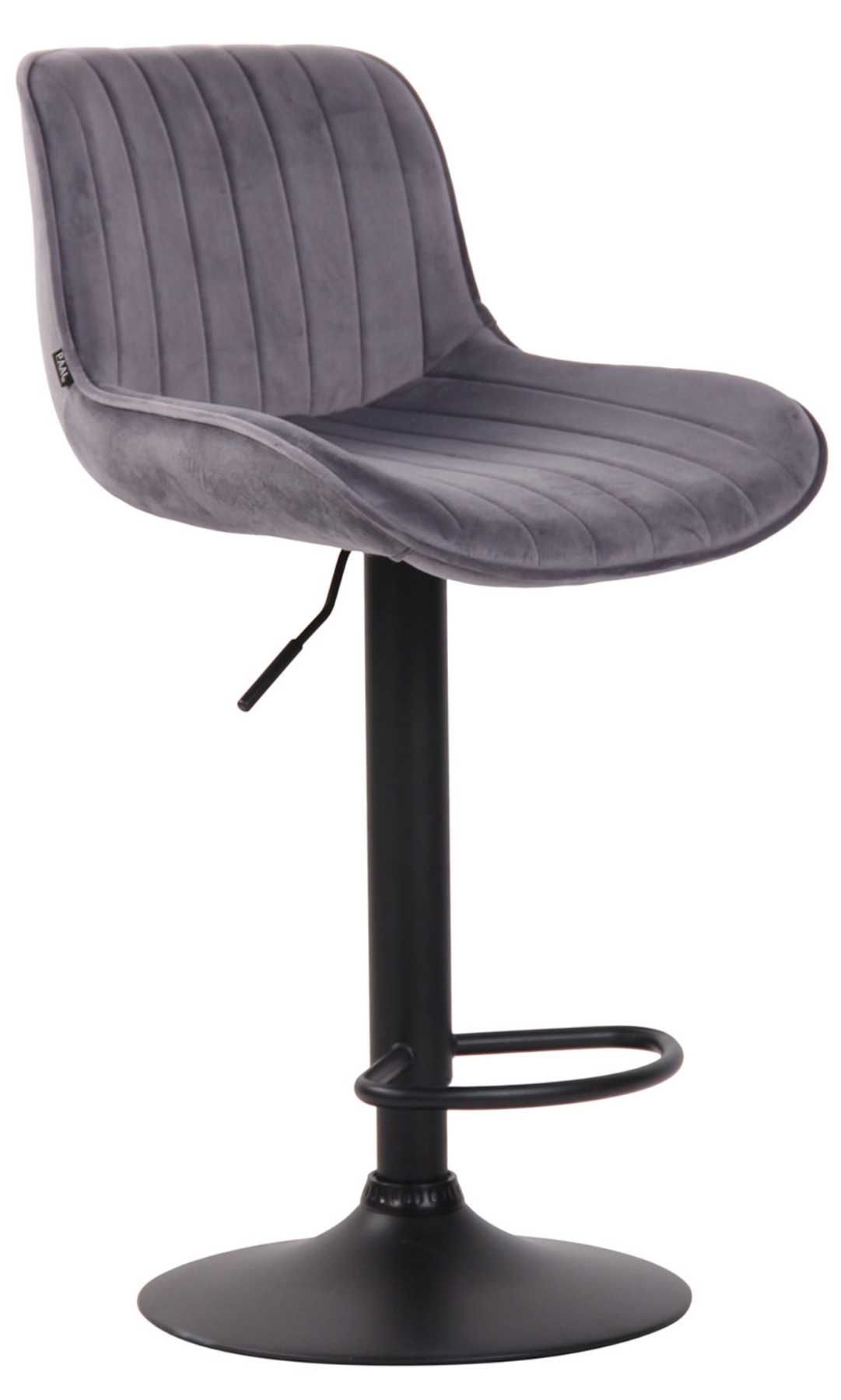 Barhocker Lentini Samt schwarz, dunkelgrau