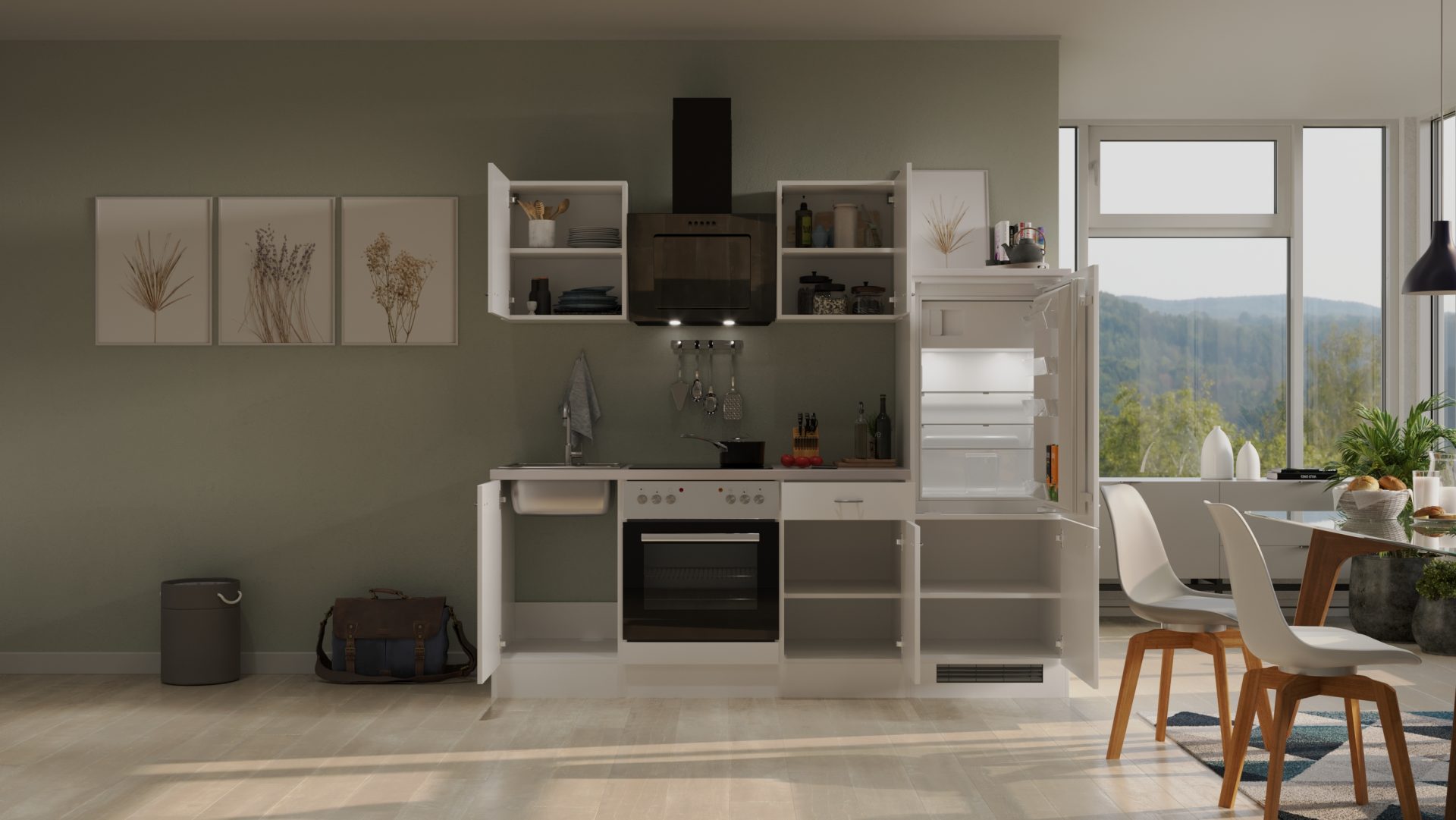 Küchenzeile WITO 220 cm mit E-Geräten