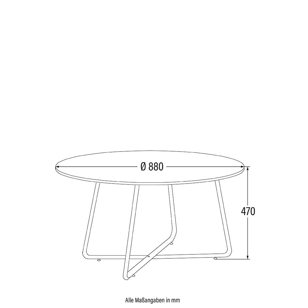 Couchtisch Rund NOVARA - 88 x 47 cm Dark Oak