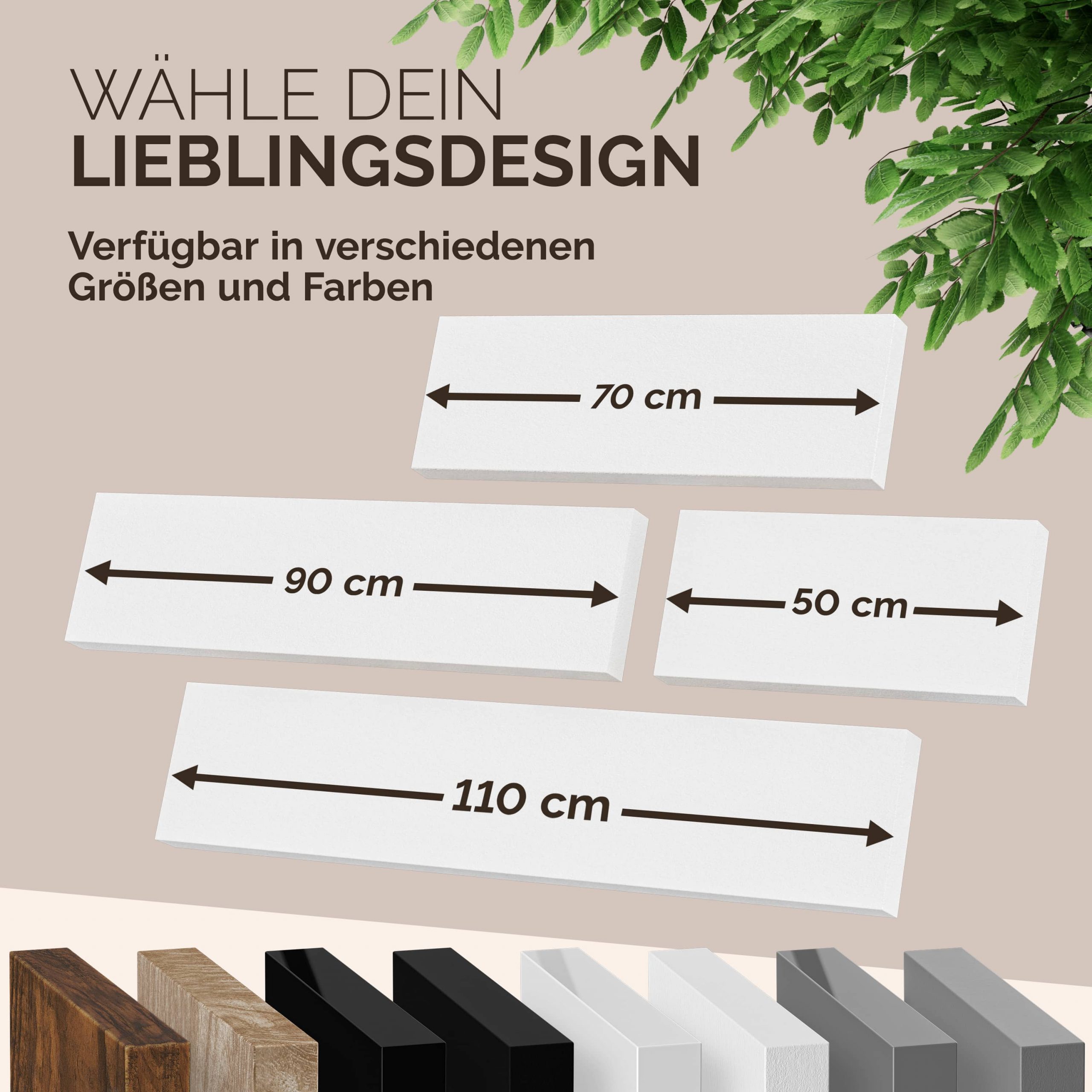 Schweberegal 50cm weiß matt