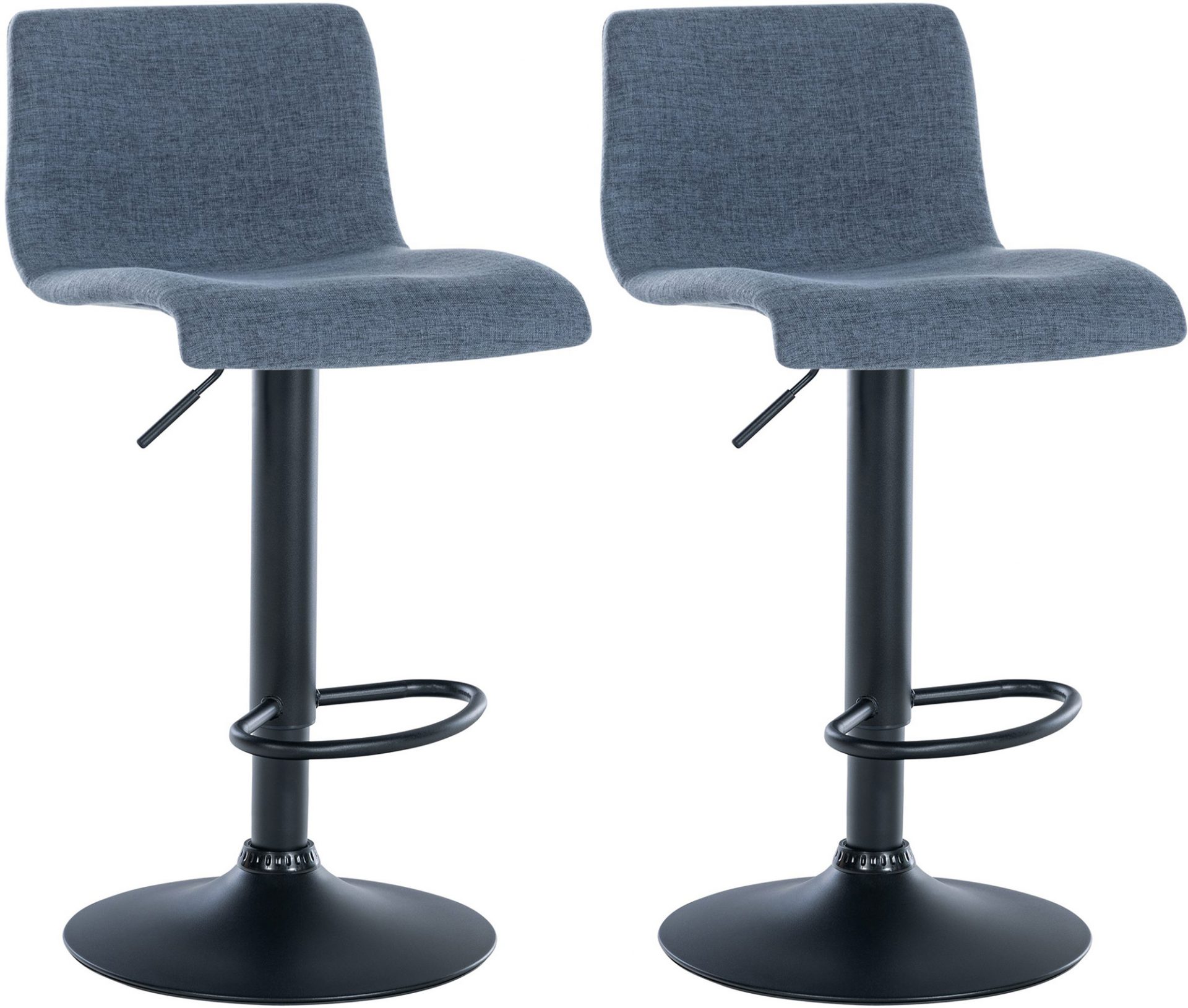 2er Set Barhocker Branford Stoff, blau
