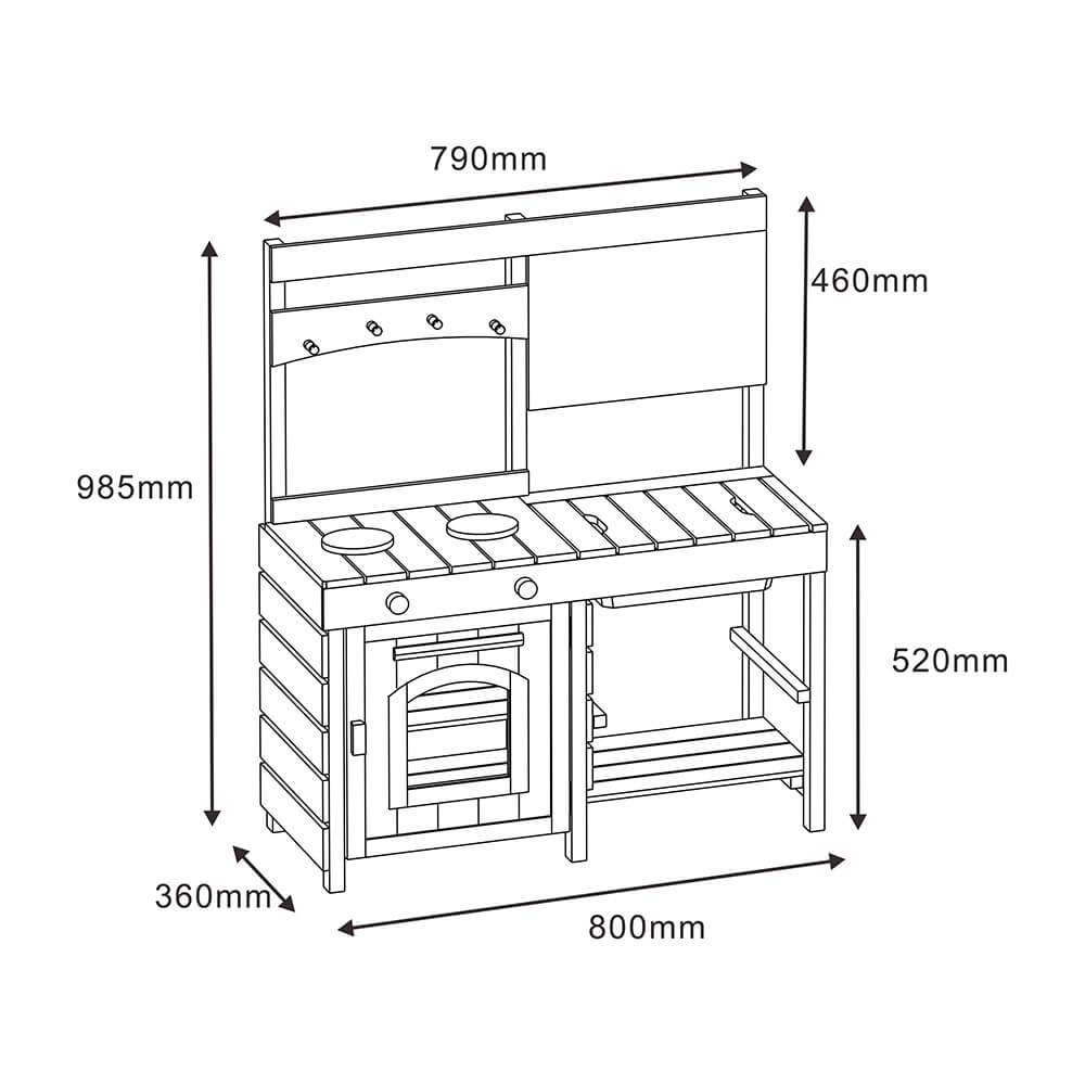 Matschküche aus Holz MUDINO - Grau