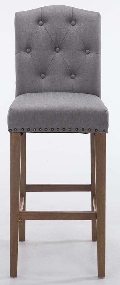 2er Set Barhocker Louise Stoff antik-hell, hellgrau