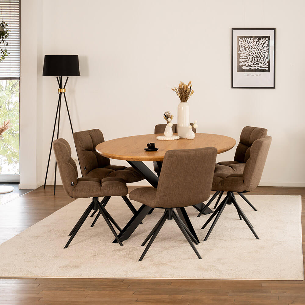 Esstisch Oval AVENTIS inkl. Sternfuß - 200 x 120 cm Light Oak