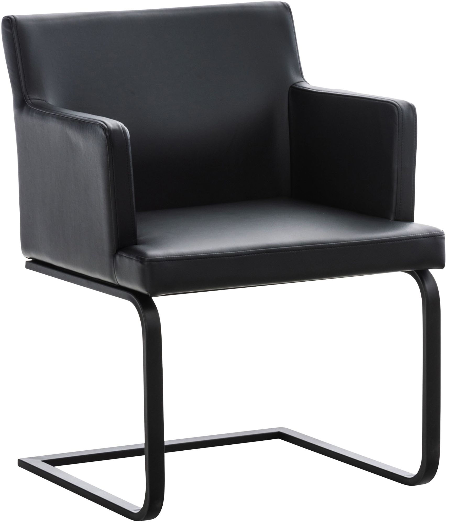 Esszimmerstuhl Zavor Kunstleder schwarz, schwarz