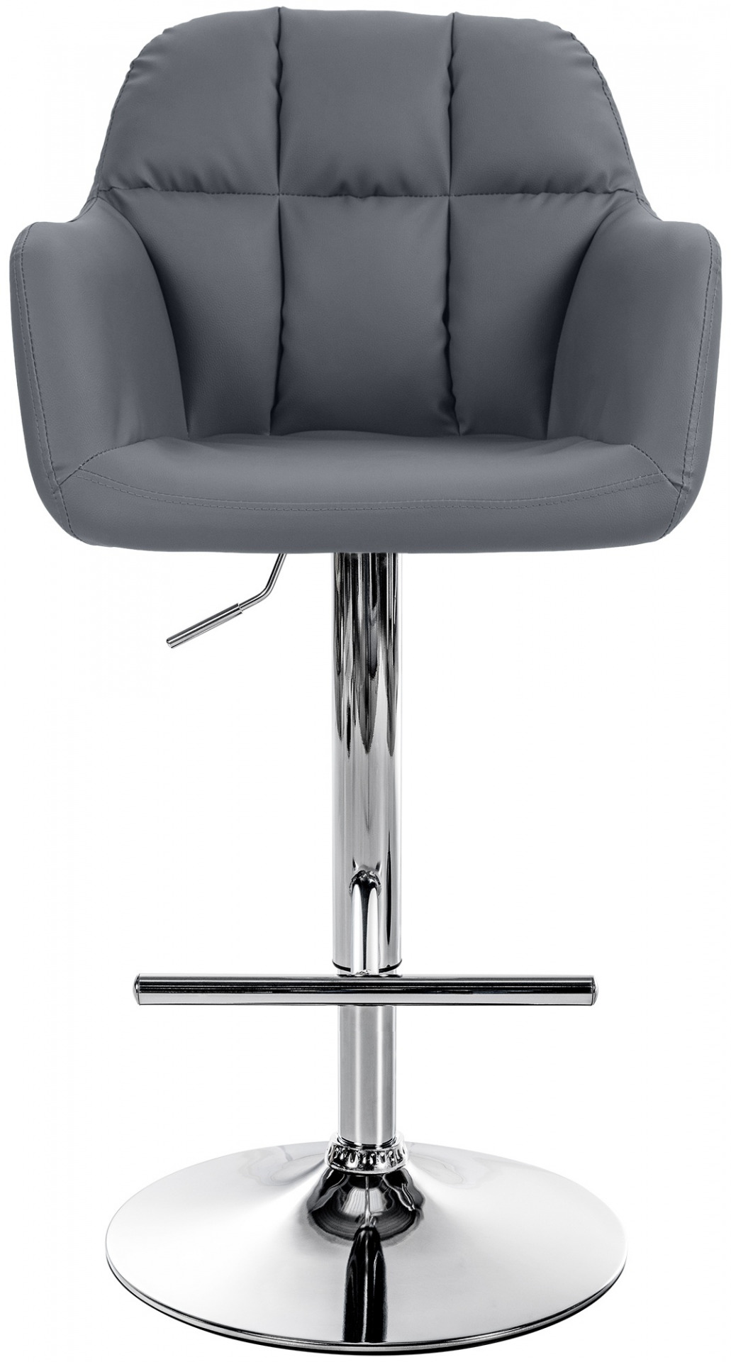 Barhocker Natoma Kunstleder chrom, grau