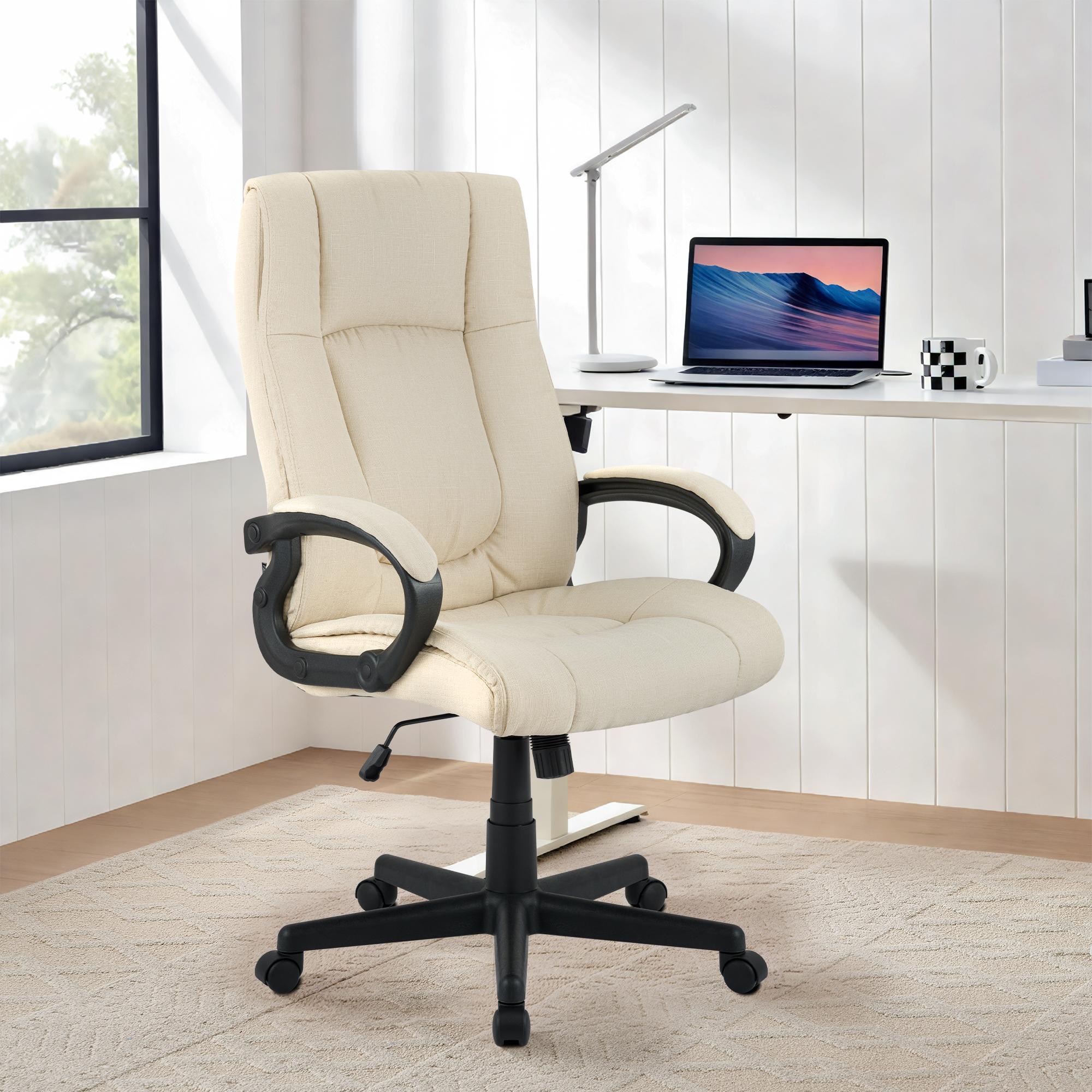 Bürostuhl XL Sparta Stoff, creme
