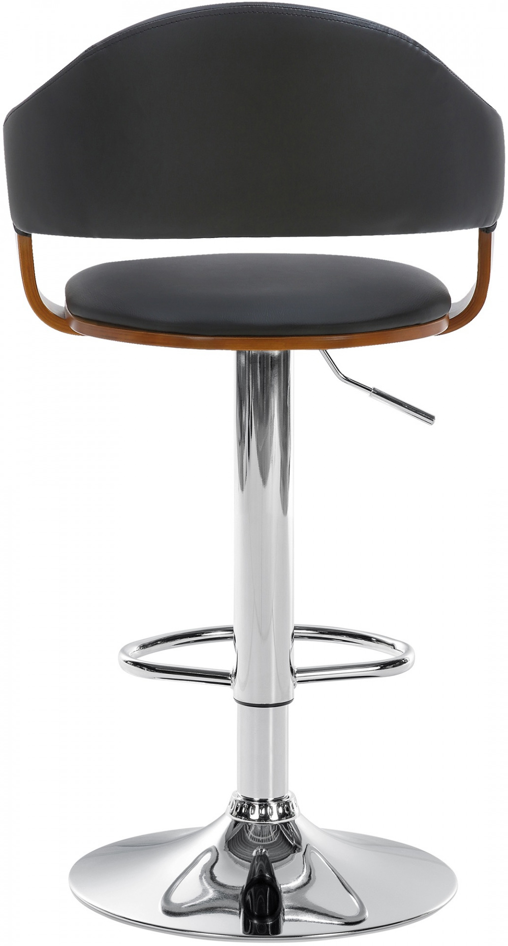 2er Set Barhocker Nilse Kunstleder chrom, walnuss/schwarz