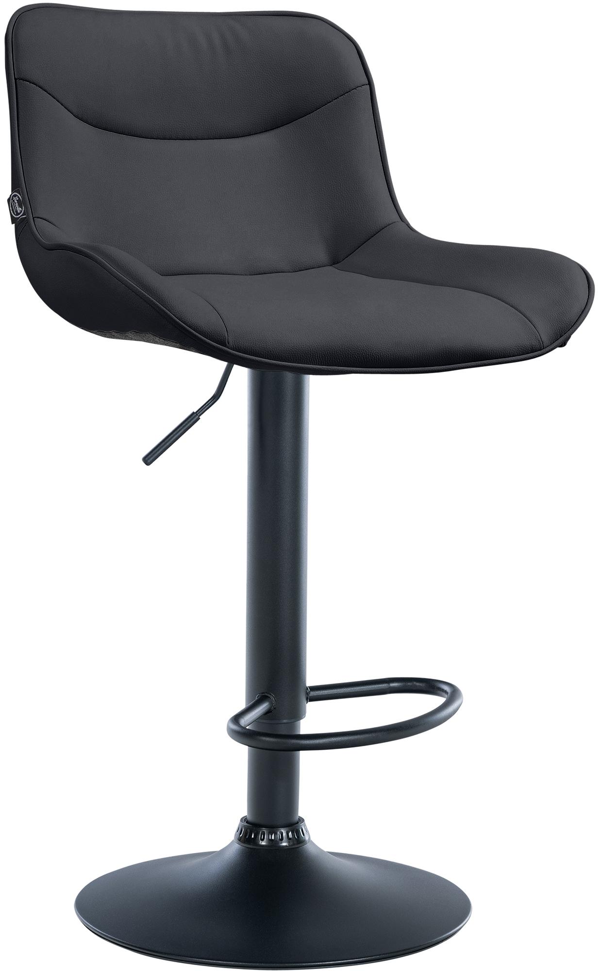 Barhocker Vonore Kunstleder schwarz, schwarz