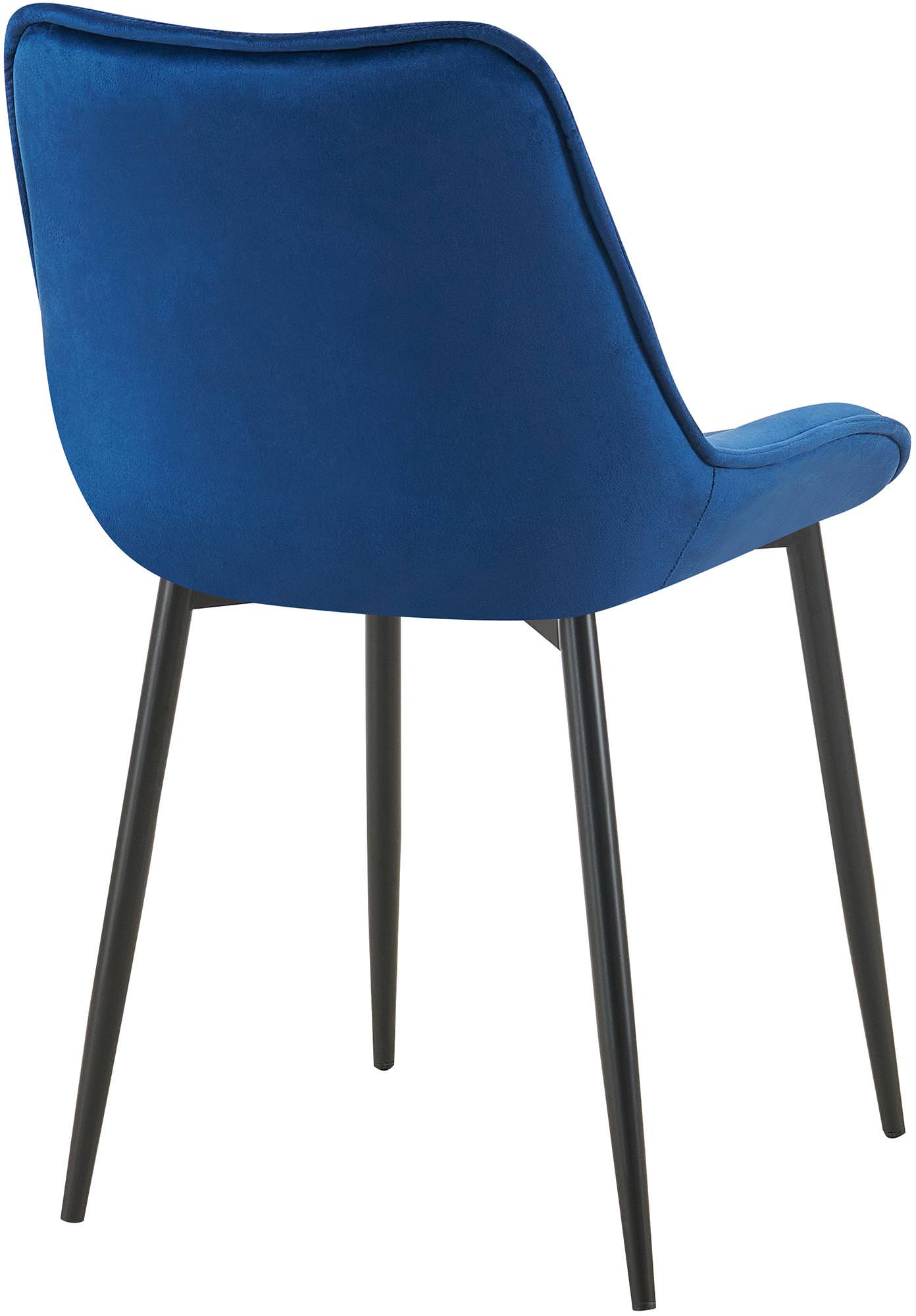 2er Set Esszimmerstuhl Wallace Samt, blau