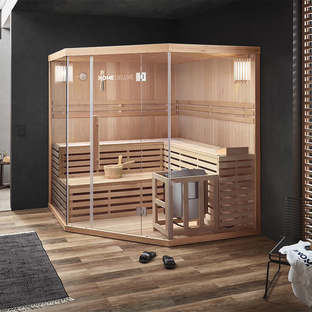 Traditionelle Sauna SKYLINE BIG XL - 200 x 200 cm für 6 Personen